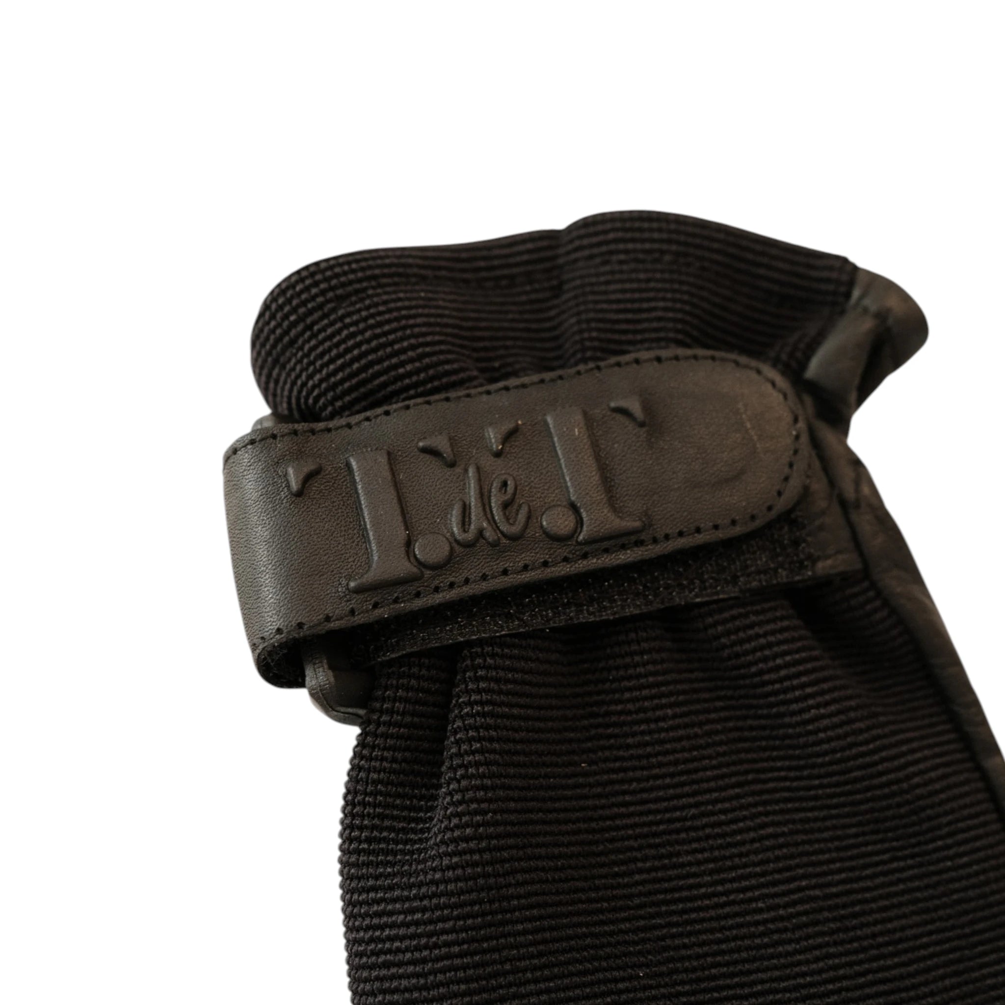 TdeT-Gants equitation cuir et maille noir