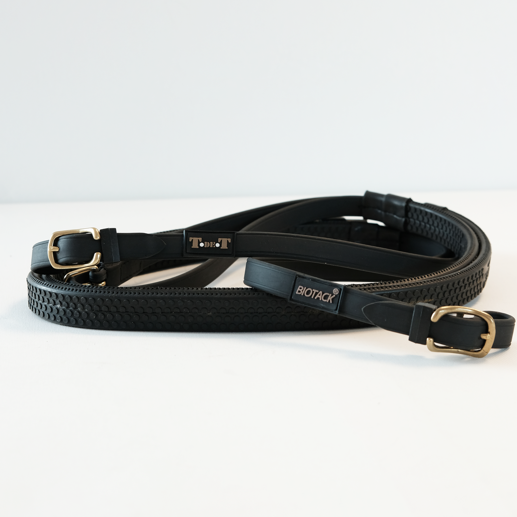 TdeT - Rênes Biotack et caoutchouc gros picots marron