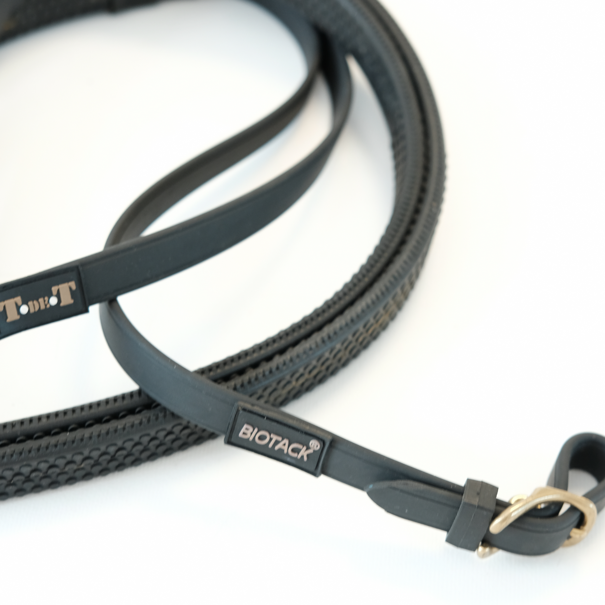 TdeT - Biotack® rubber reins large studs brown