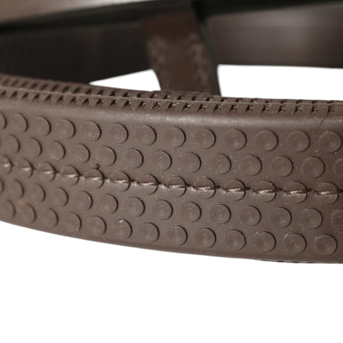 TdeT-Rubber reins with large pimples Dark Havana