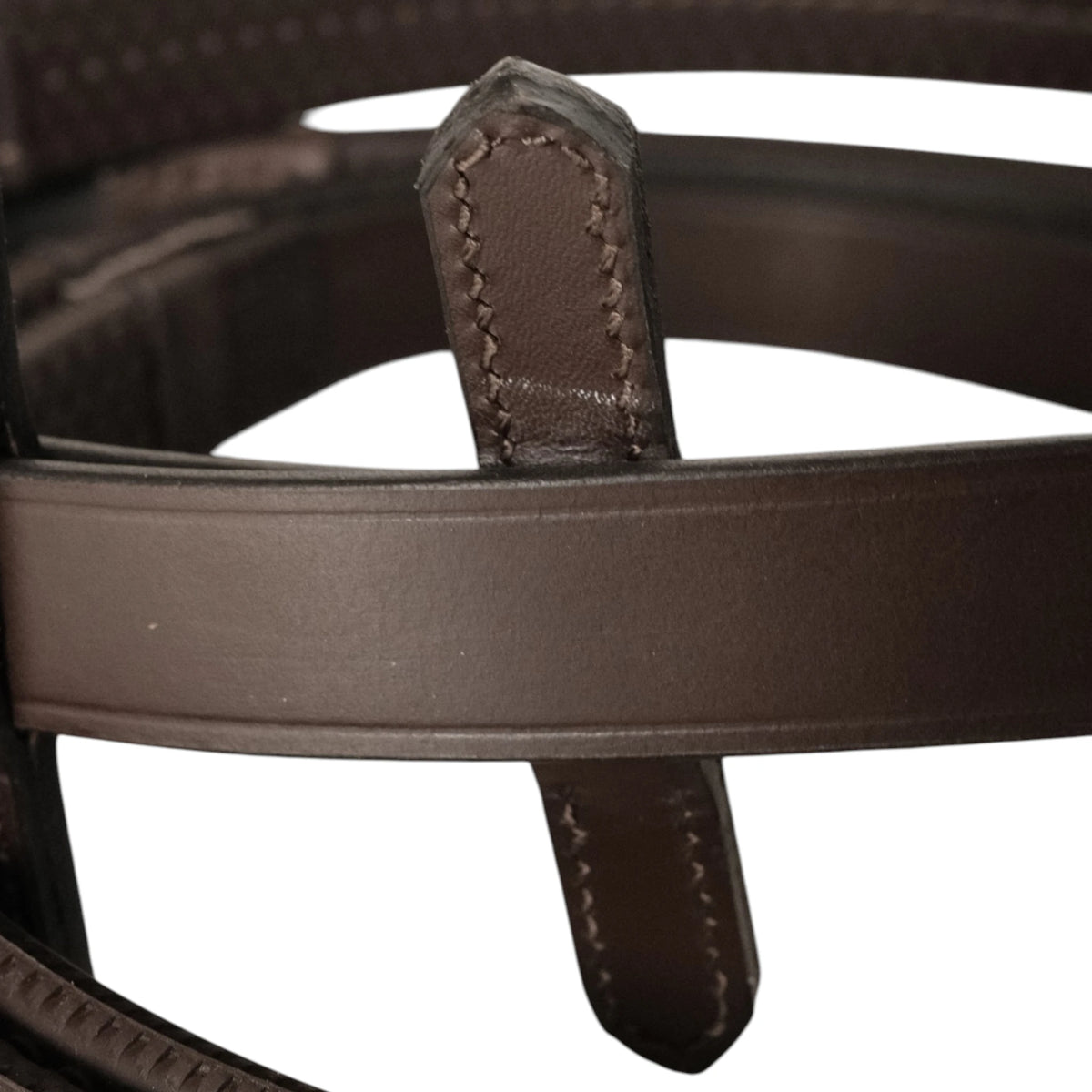 TdeT-Rubber reins with large pimples Dark Havana