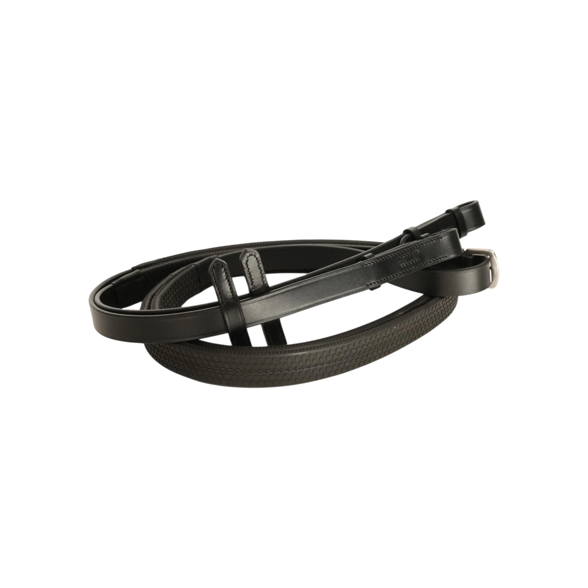 TdeT-Rubber reins with large pimples Black