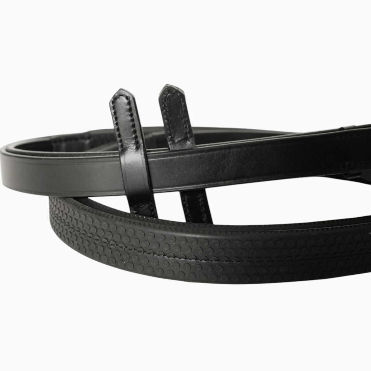 TdeT-Rubber reins with large pimples Black