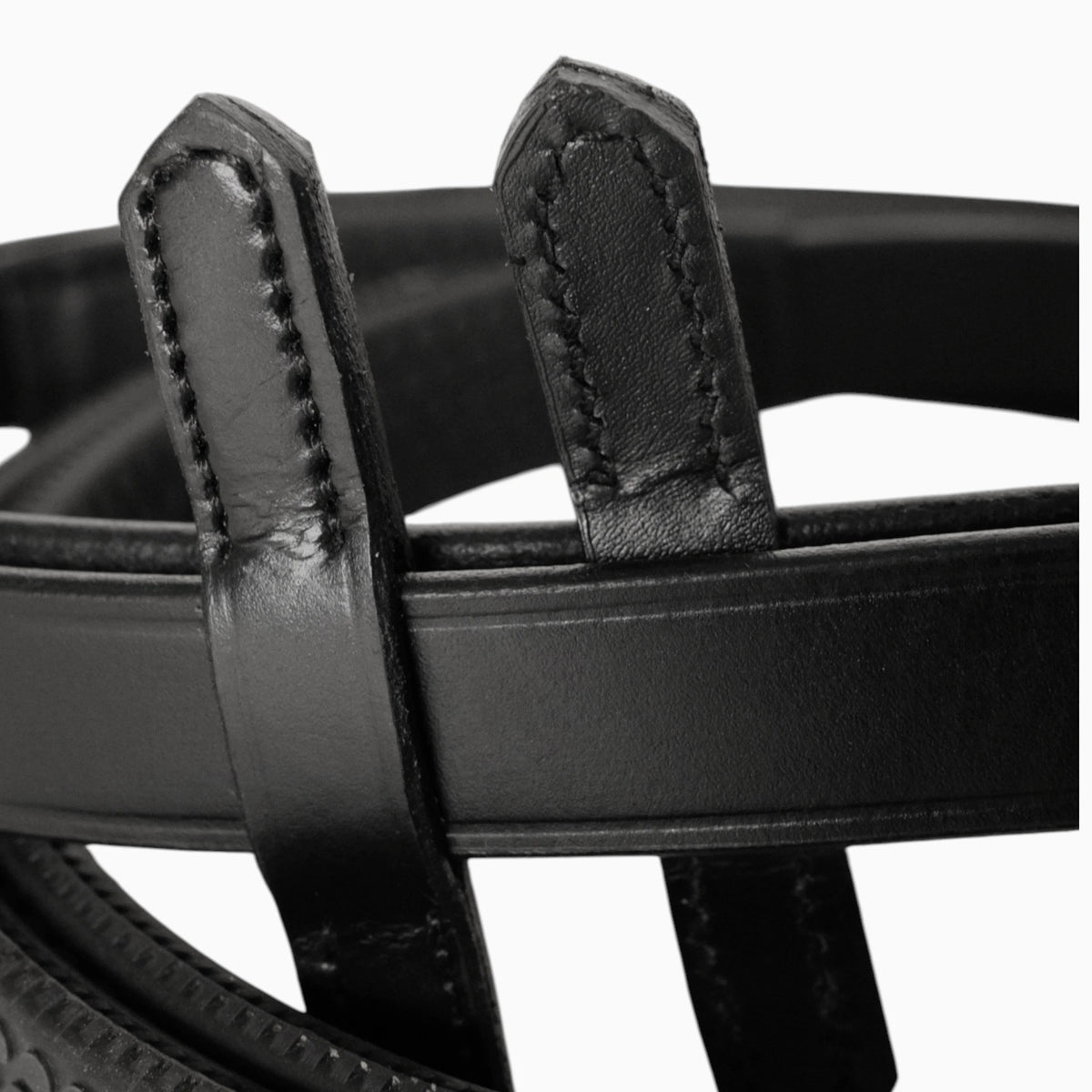 TdeT-Rubber reins with large pimples Black