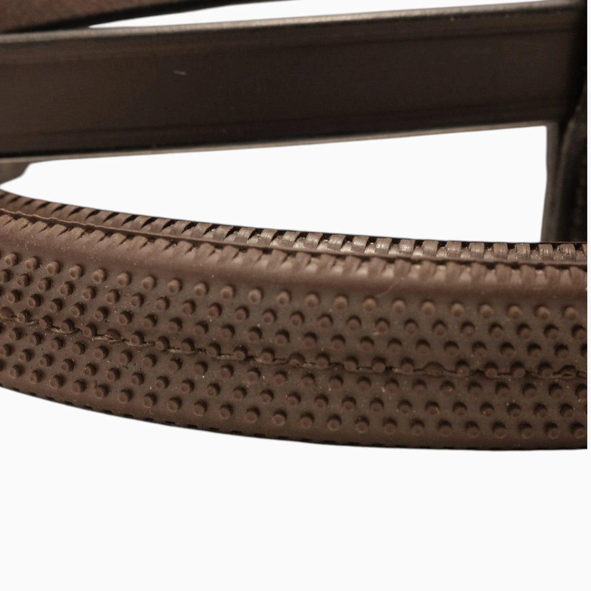 TdeT-Rubber reins with small pimples Dark Havana