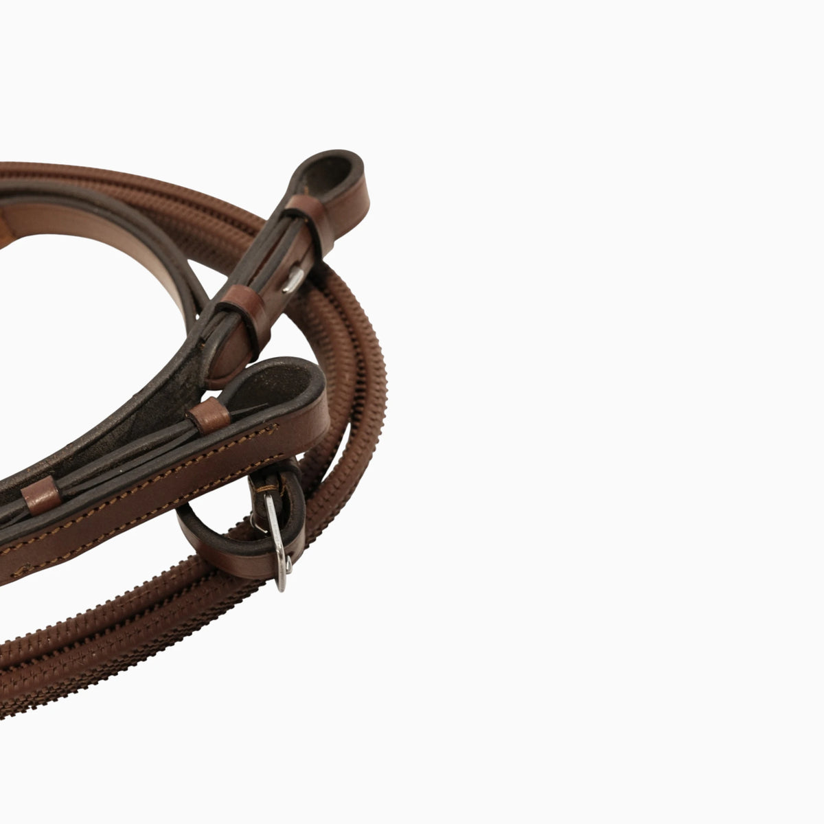 TdeT-Rubber reins with small pimples Tobacco