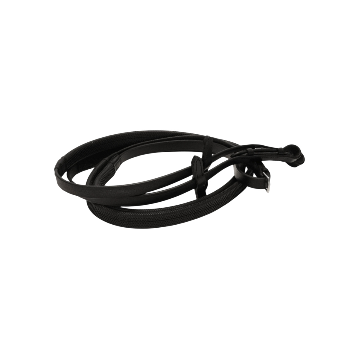 TdeT-Rubber reins with small pimples Black