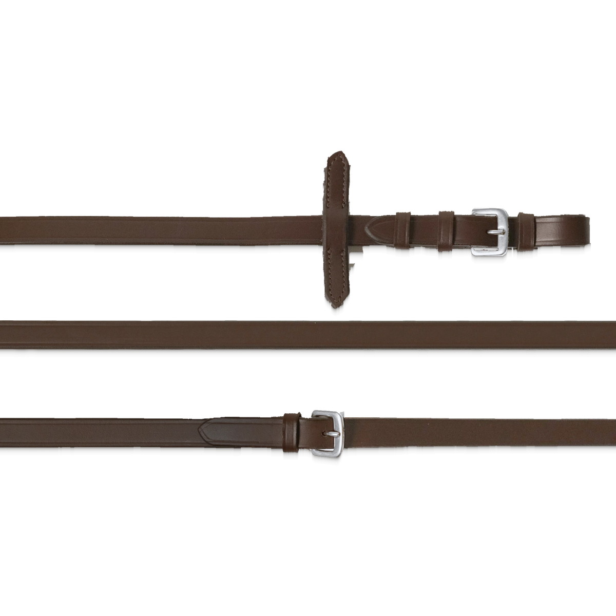 TdeT - Rênes cuir lisses havane foncé