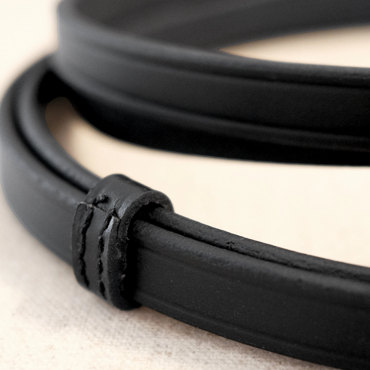 TdeT-Renes de bride lisses Noir
