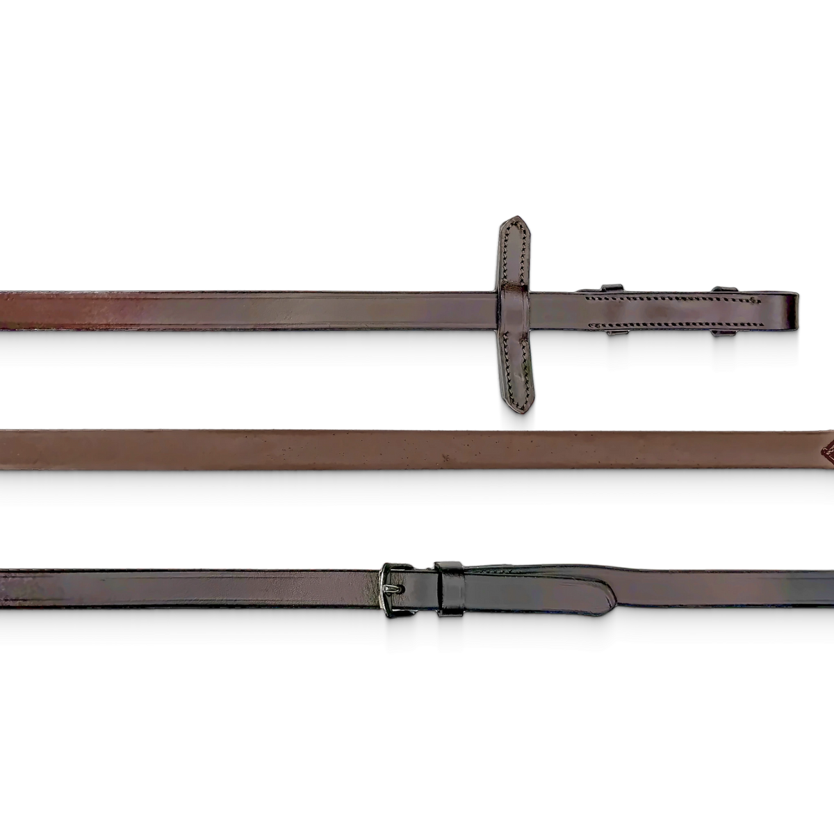 TdeT - Rênes ultra grip lisses havane