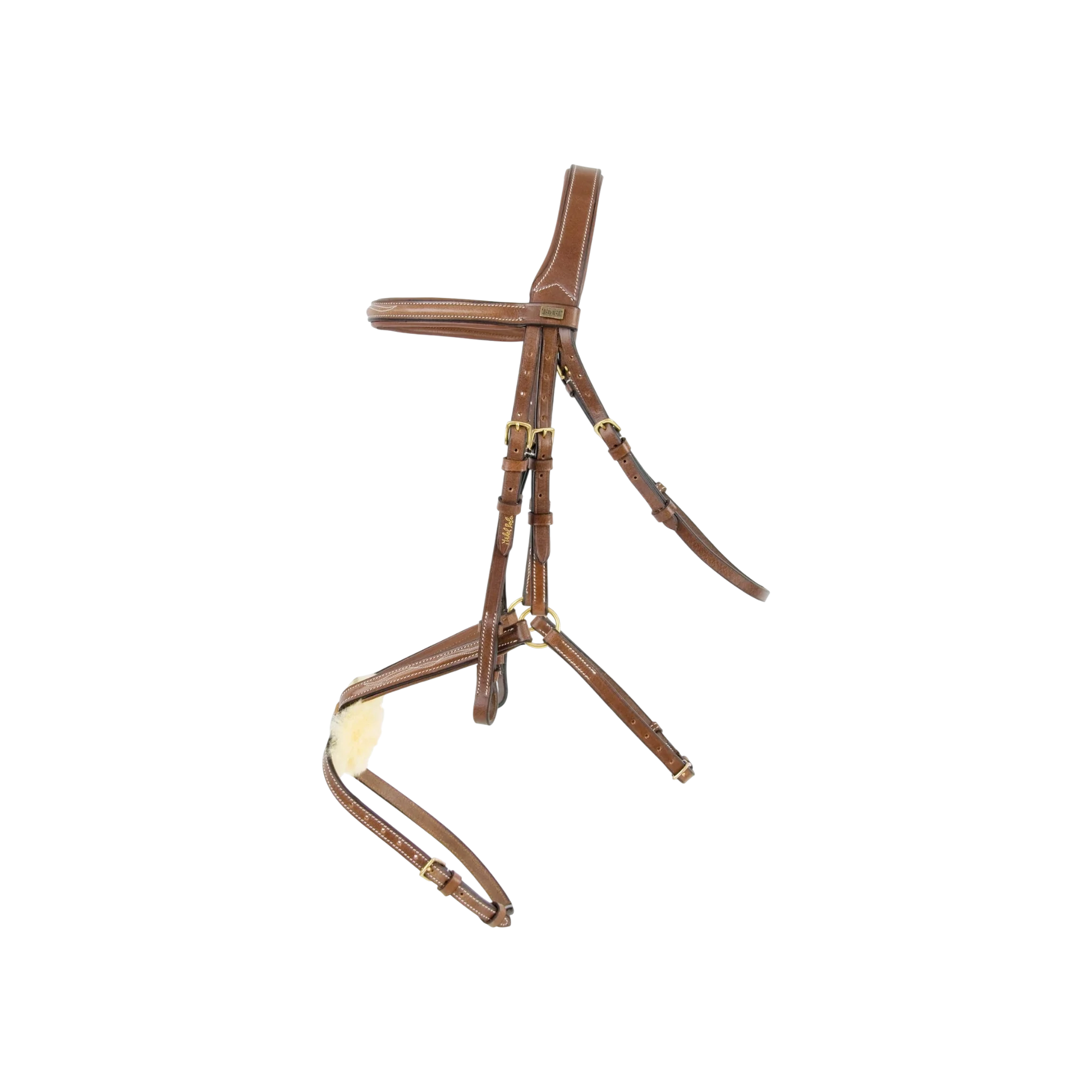 TdeT - Bridon classique Kessel muserolle croisée avec rênes tabac