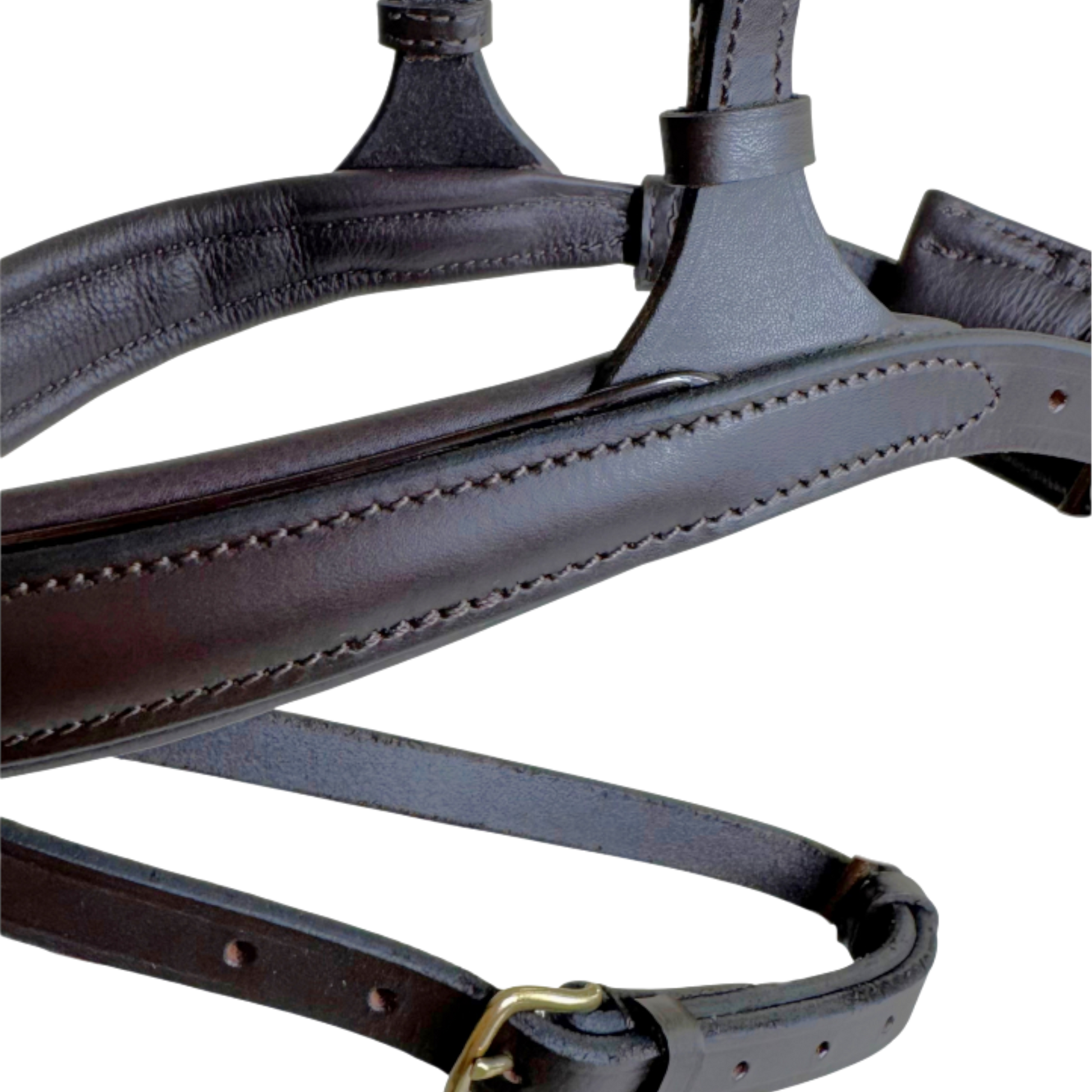 TdeT - Bridon anatomique Hopper avec rênes marron doré
