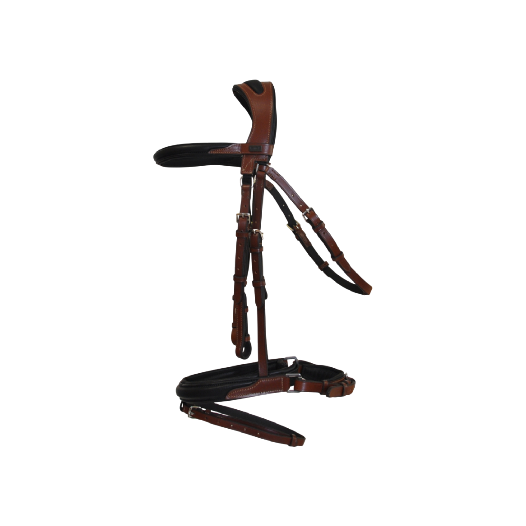 TdeT - Bridon anatomique Lautrec muserolle pull back avec rênes tabac noir