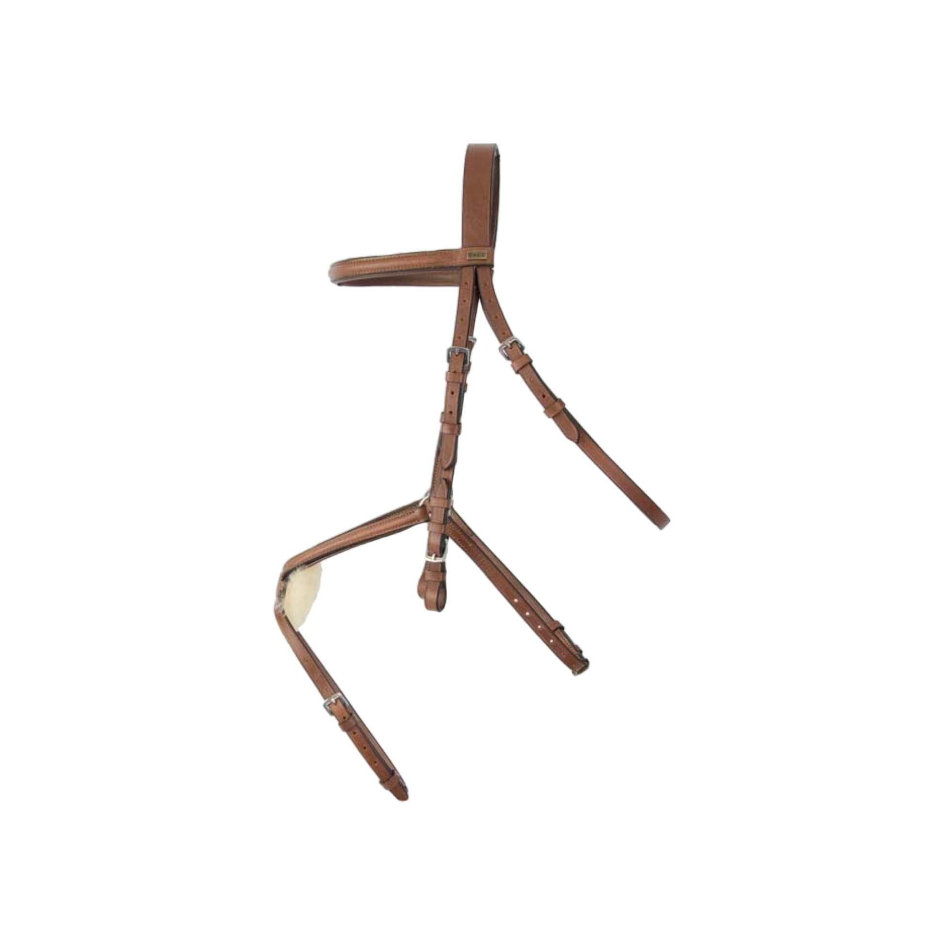 TdeT - Bridon classique Sisley muserolle croisée avec rênes tabac