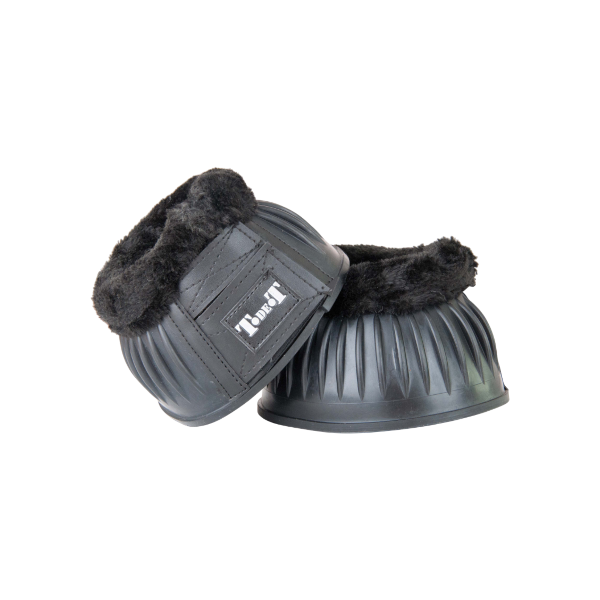 TdeT - Synthetic sheepskin bell boots with Velcro black