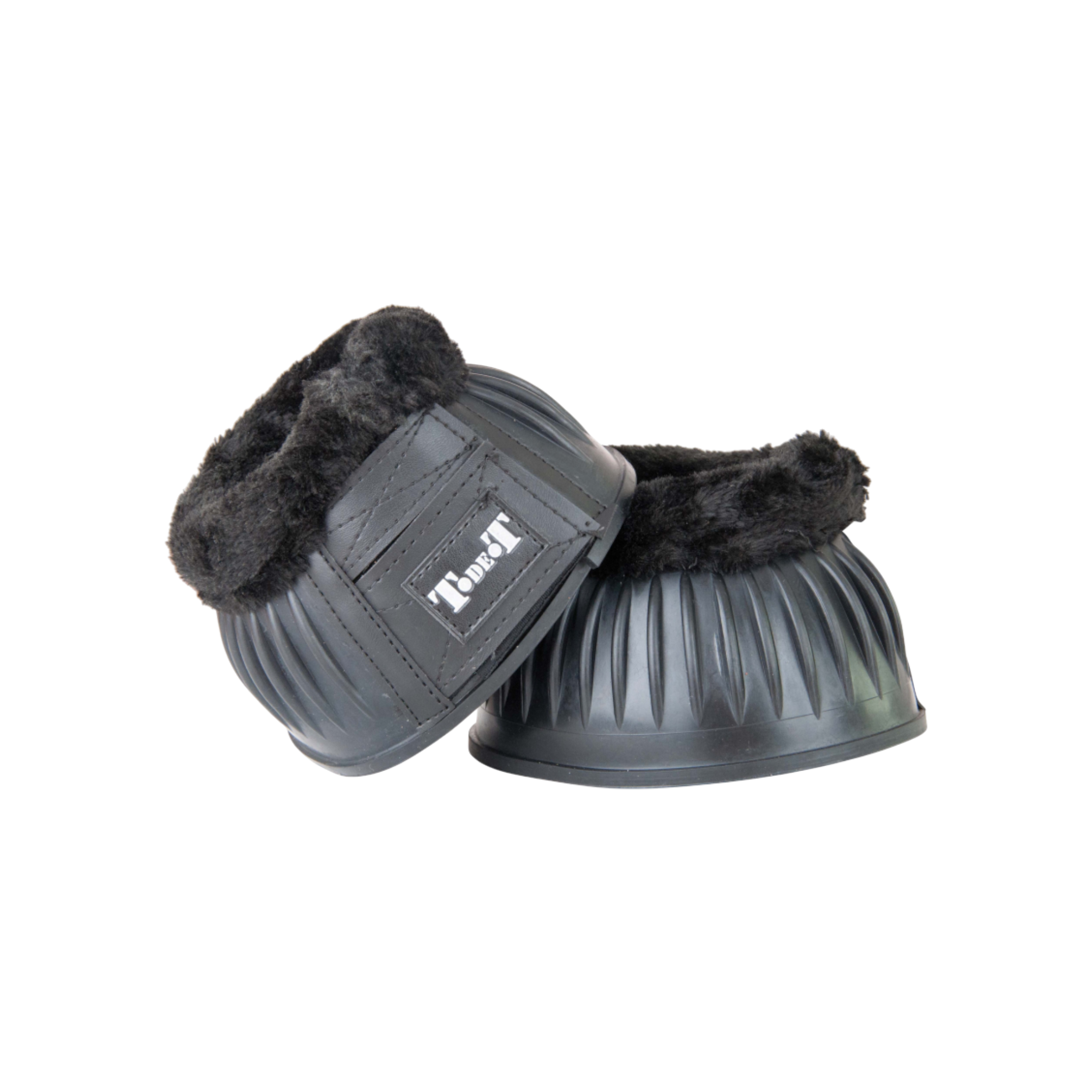 TdeT - Synthetic sheepskin bell boots with Velcro black
