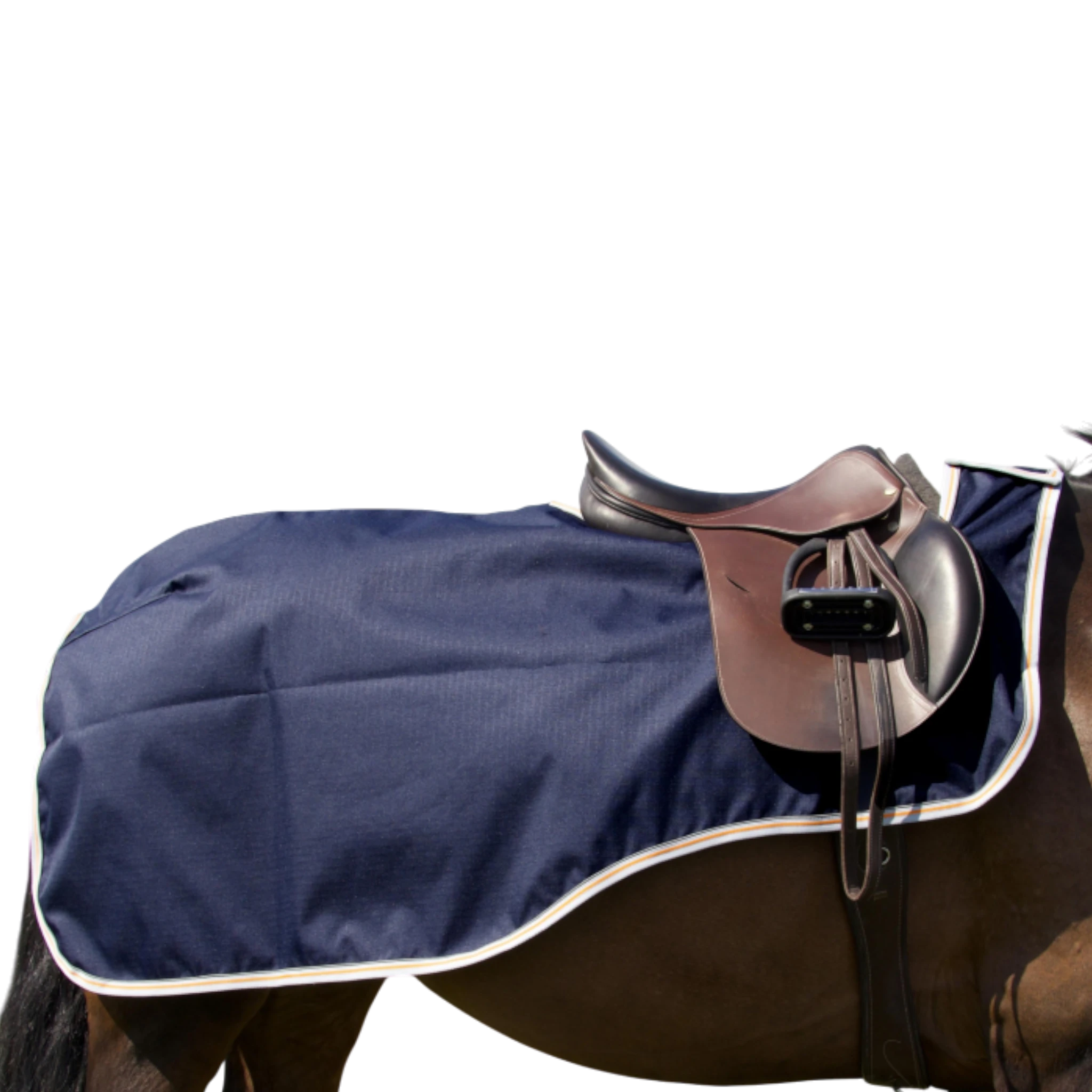 TdeT - Couvre-reins imperméable doublé poly-coton marine orange