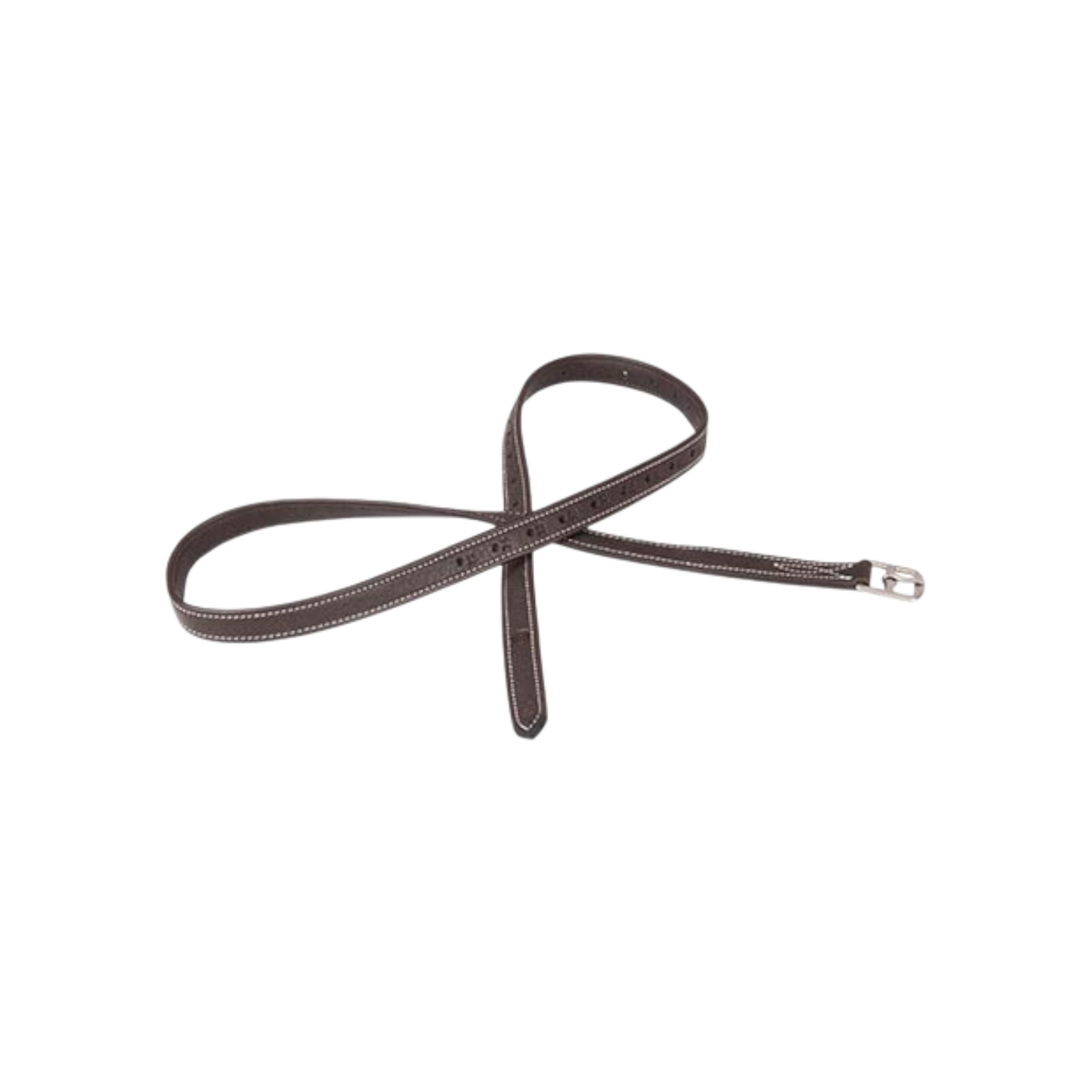 TdeT - Luxe thin stirrup leathers dark havana/white leather