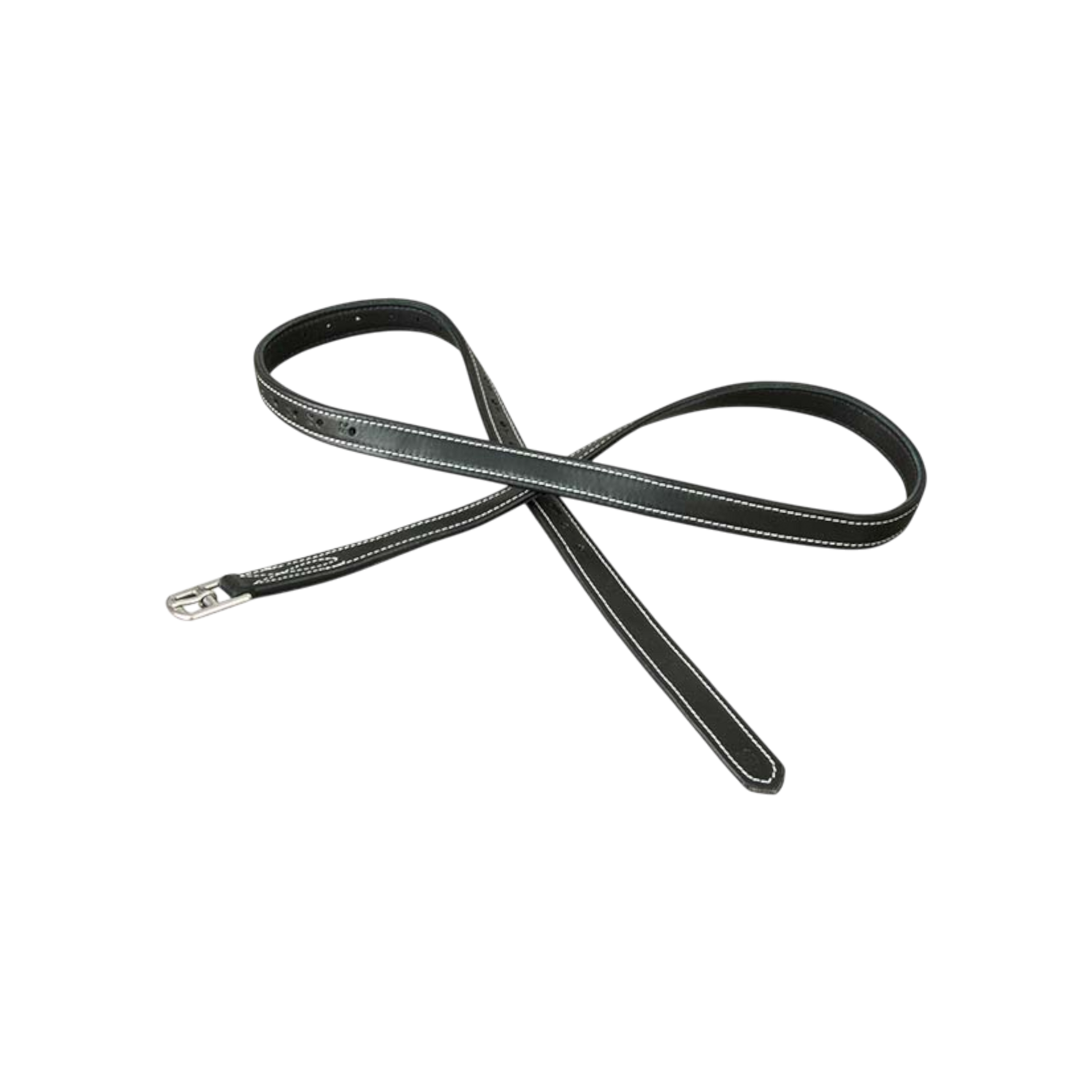 TdeT - Luxe thin stirrup leathers black/white leather