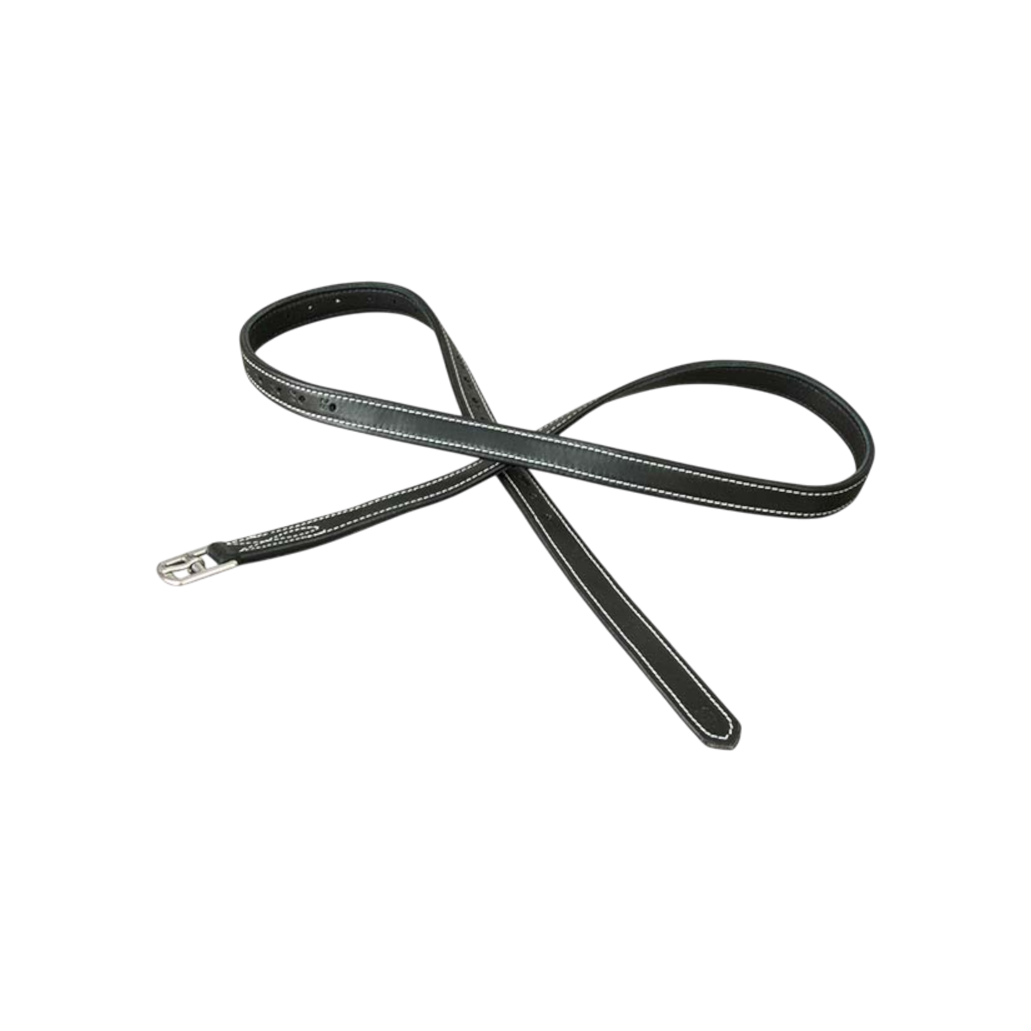 TdeT - Luxe thin stirrup leathers black/white leather