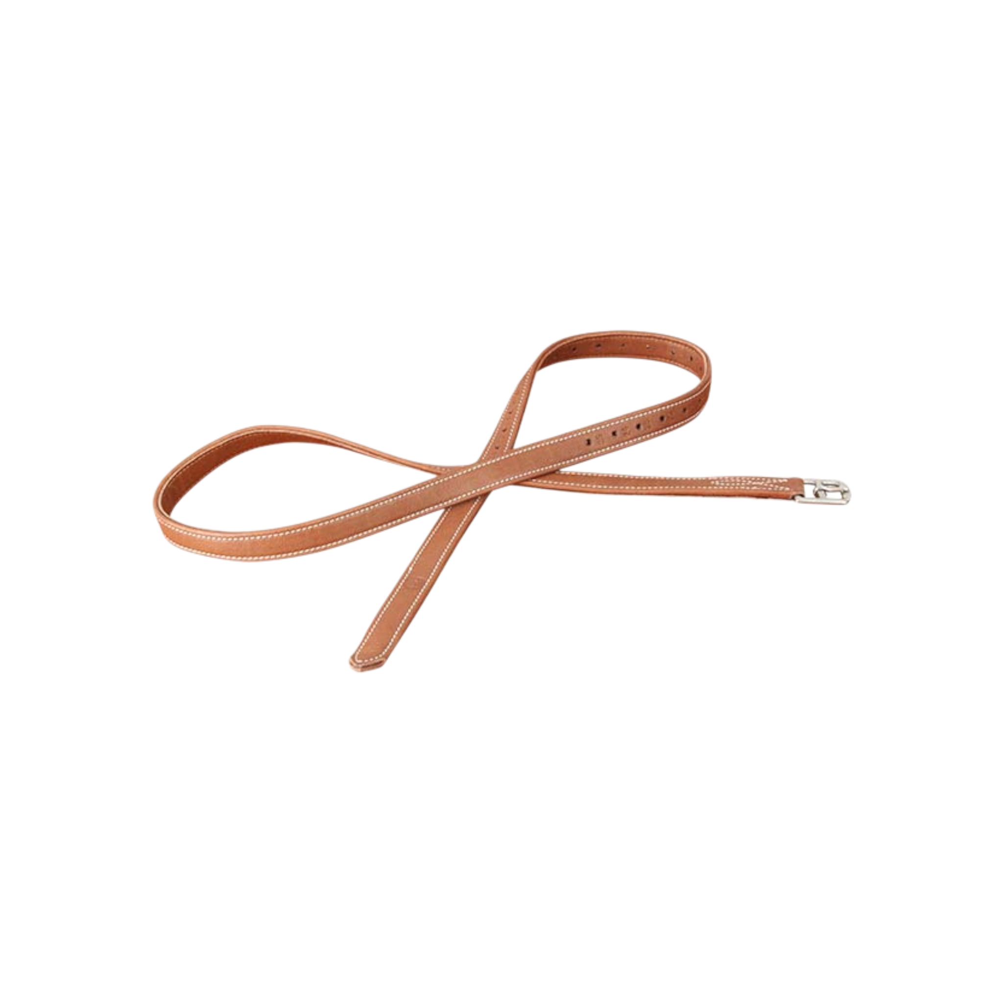 TdeT - Luxe thin stirrup leathers tobacco/white leather