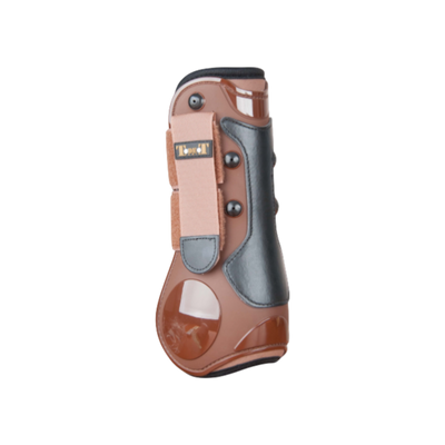 Brown/black shell and leather boots