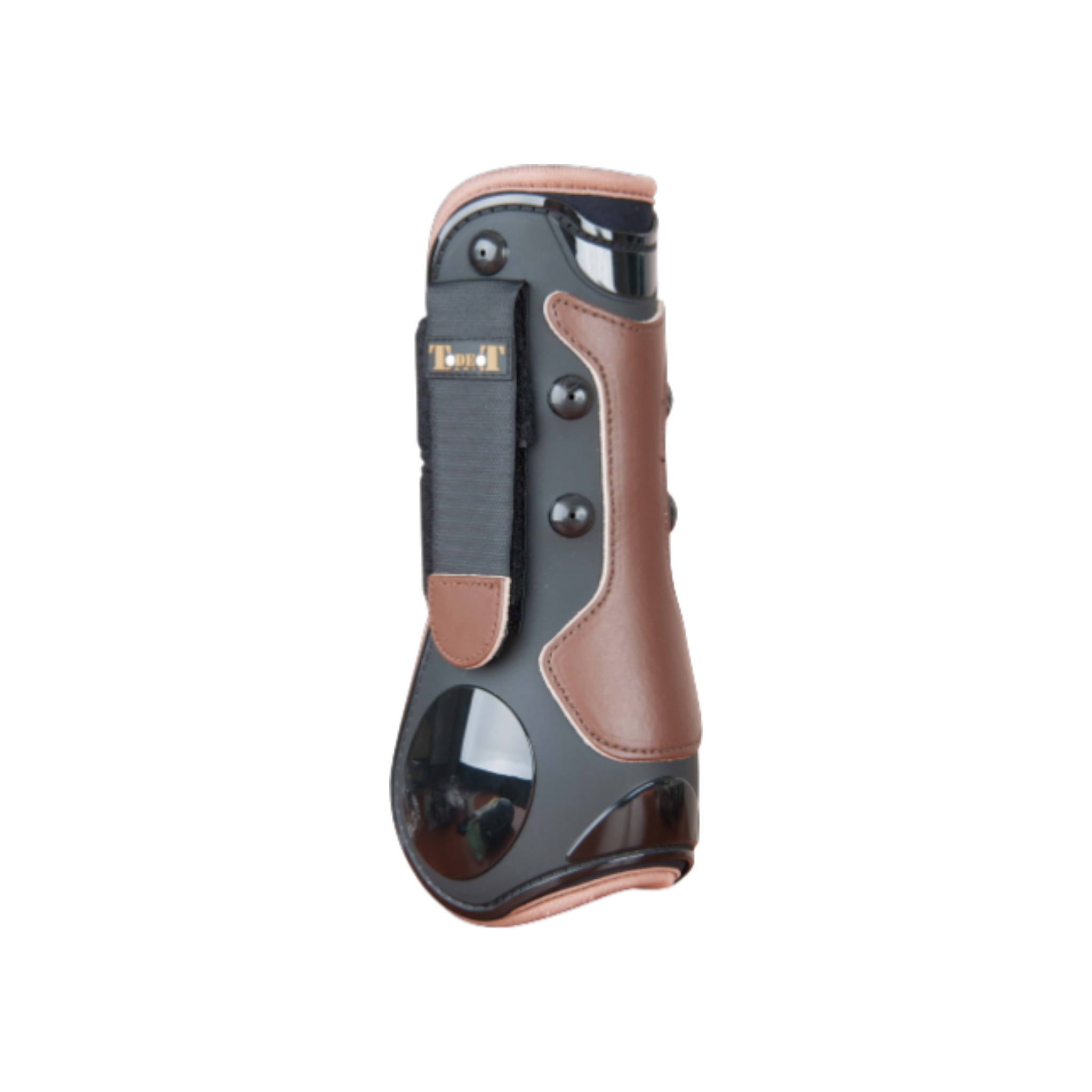 TdeT - Guêtres coque et cuir noir/ marron