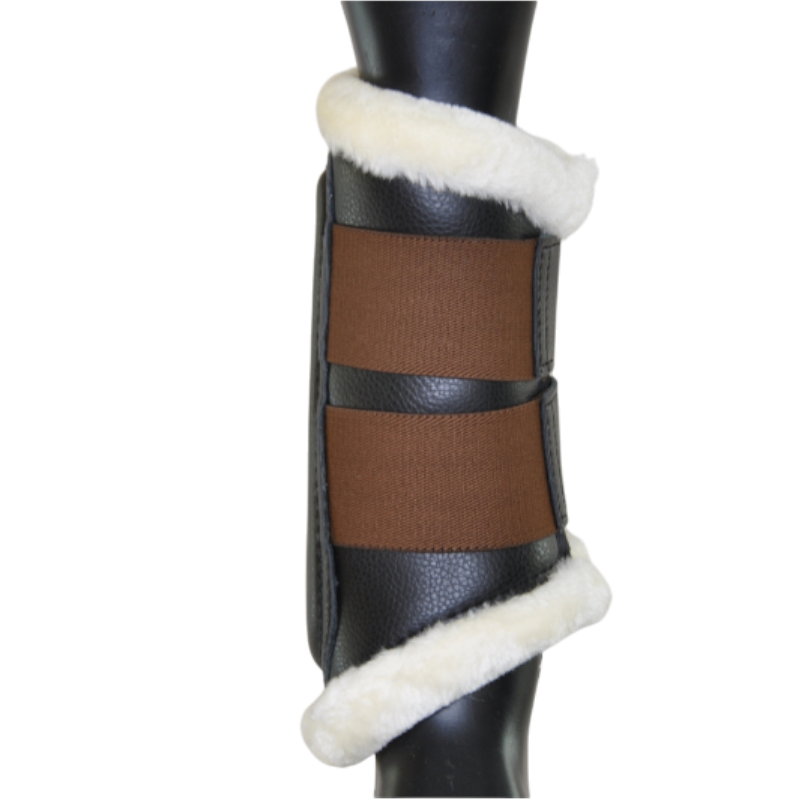 TdeT - Dressage neoprene sheepskin front boots black/brown