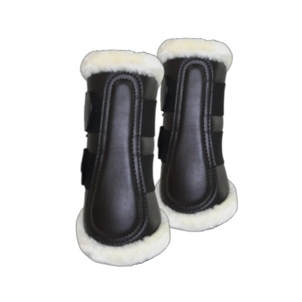 TdeT - Guêtres Dressage néoprène mouton postérieurs marron/ noir