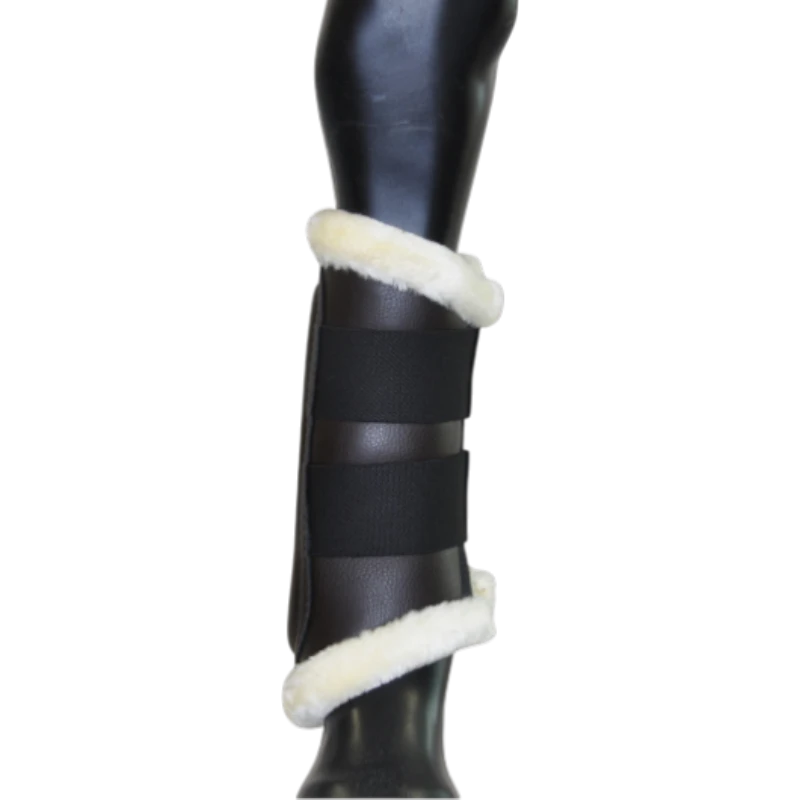 TdeT - Dressage neoprene sheepskin hind boots brown/black