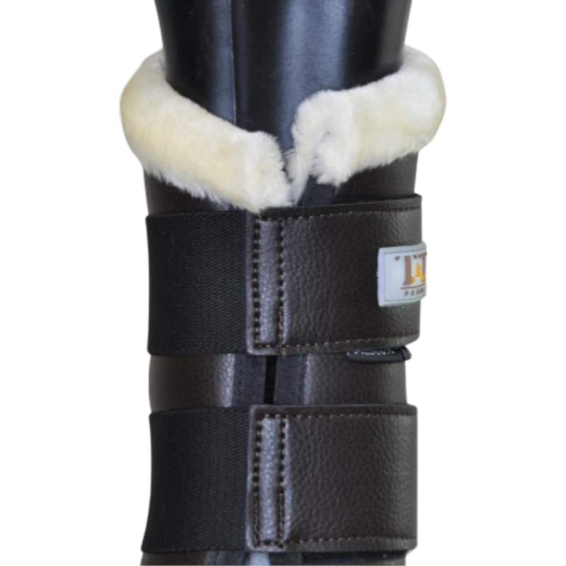 TdeT - Dressage neoprene sheepskin hind boots brown/black
