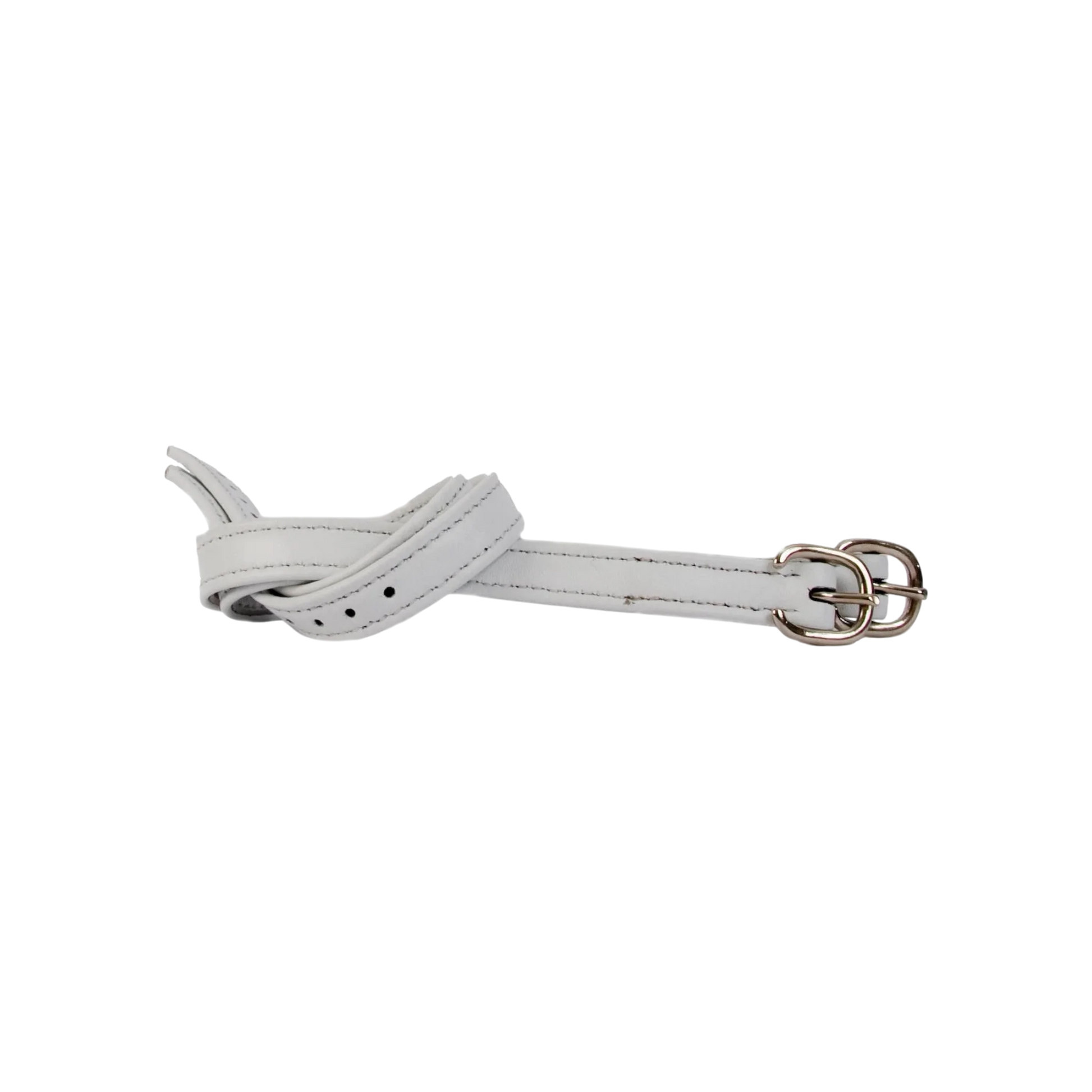 TdeT - Soft leather spur straps white