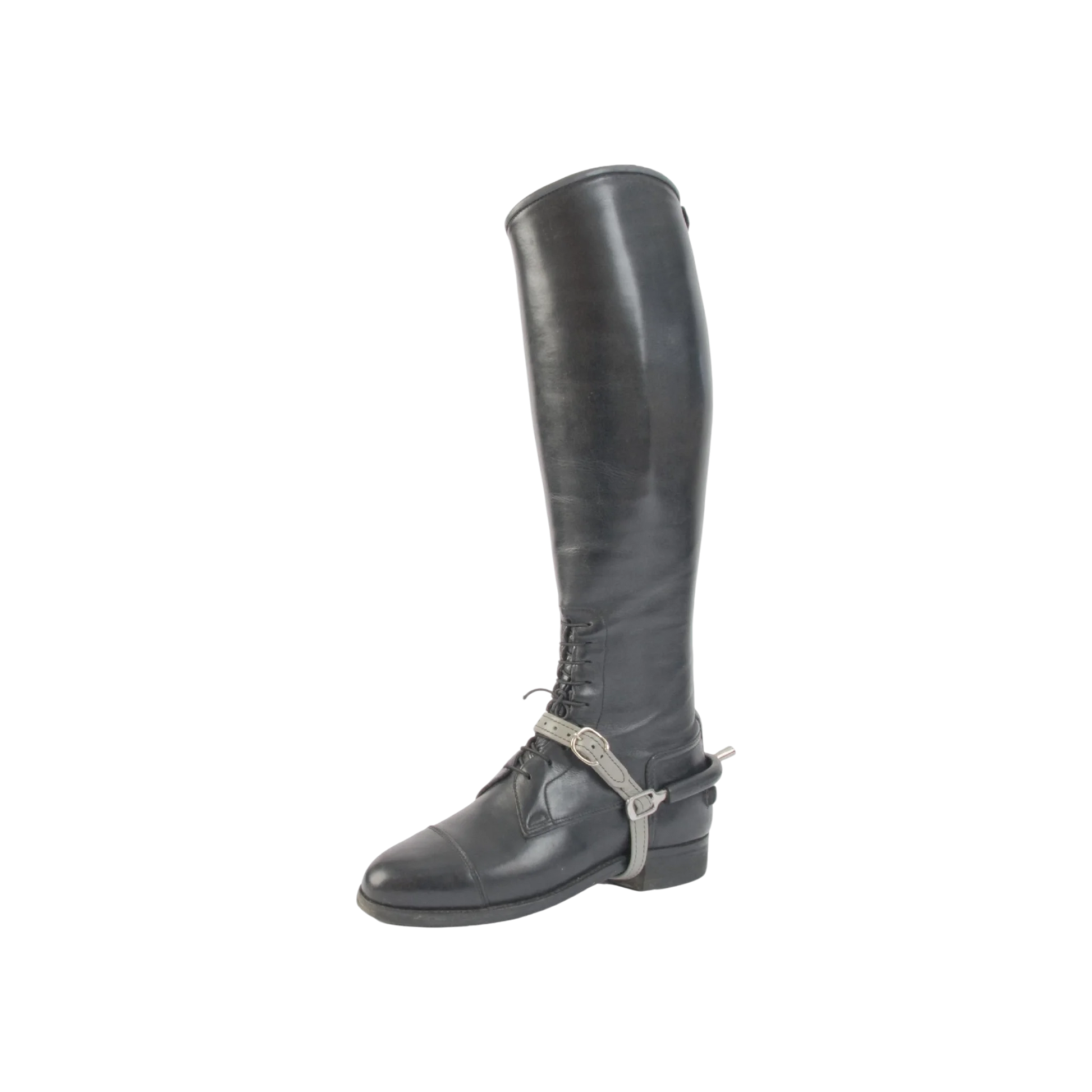 TdeT - Soft leather spur straps grey