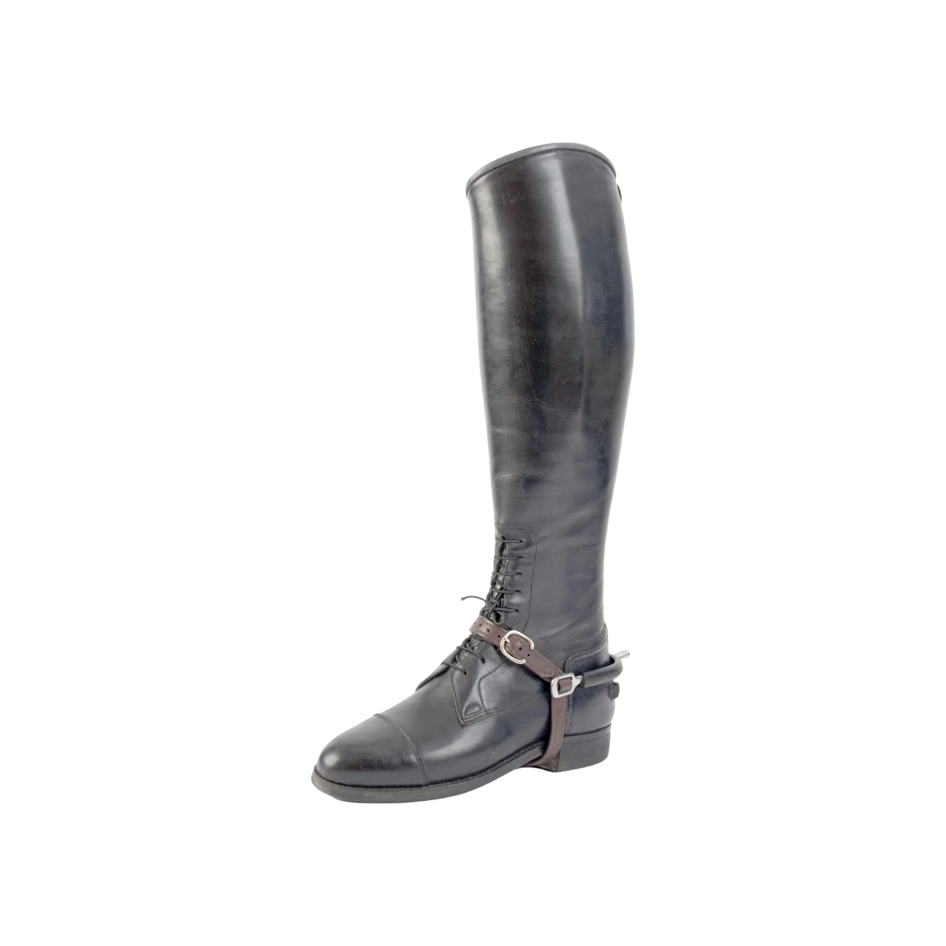 TdeT - Soft leather spur straps dark brown