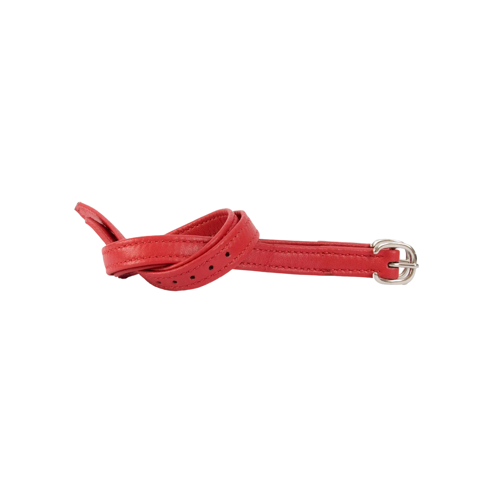TdeT - Soft leather spur straps red