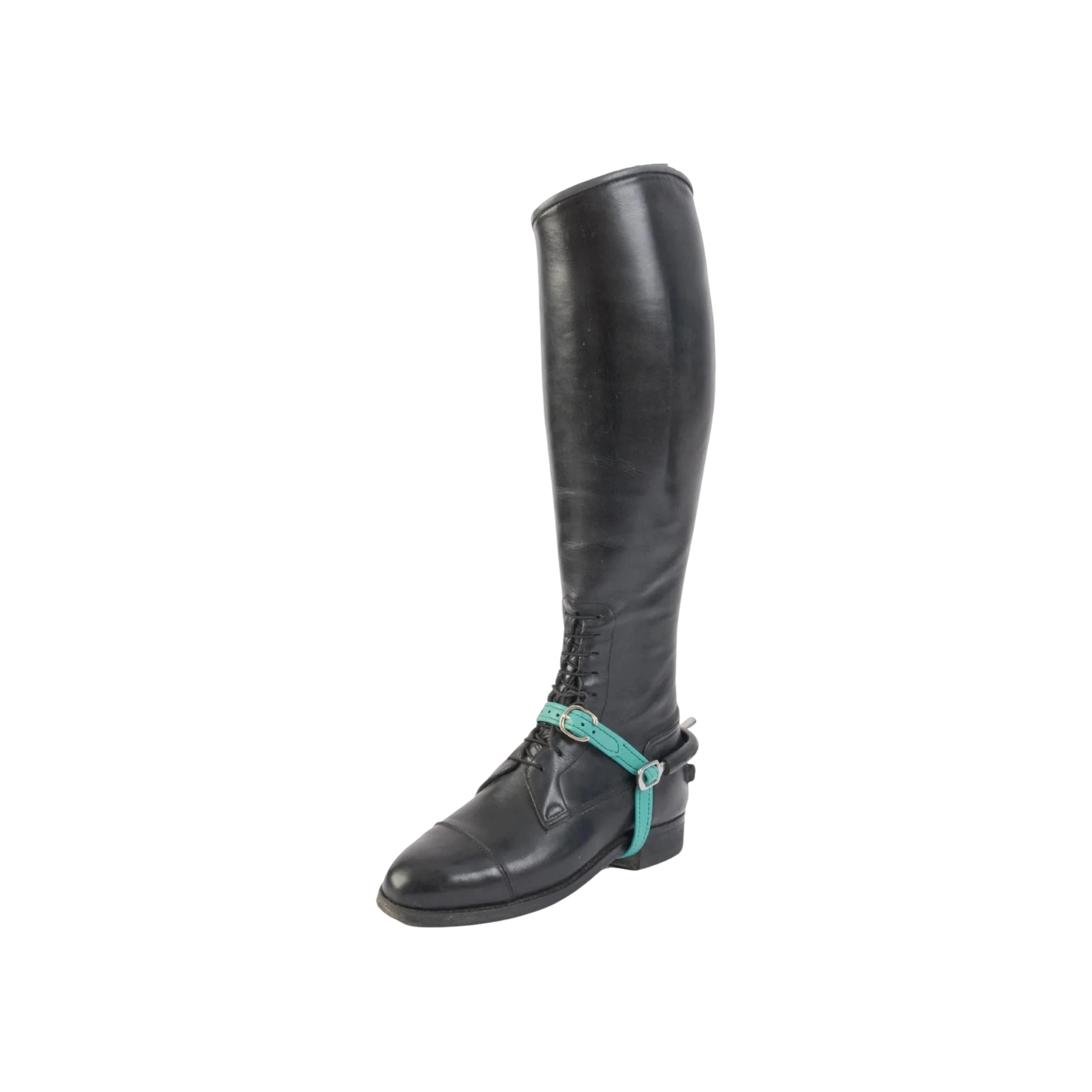 TdeT - Soft leather spur straps green