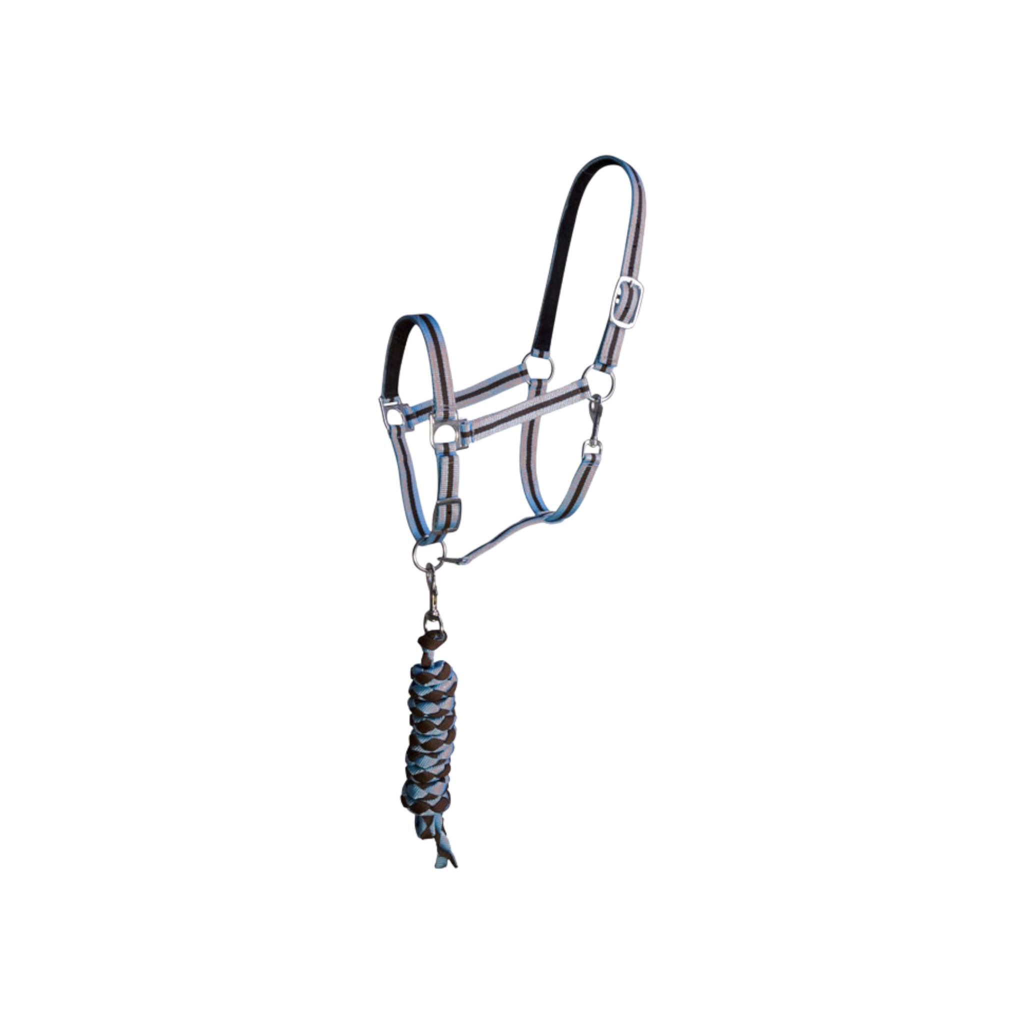 TdeT - Synthetic suede-lined halter with American lead rope grey/black