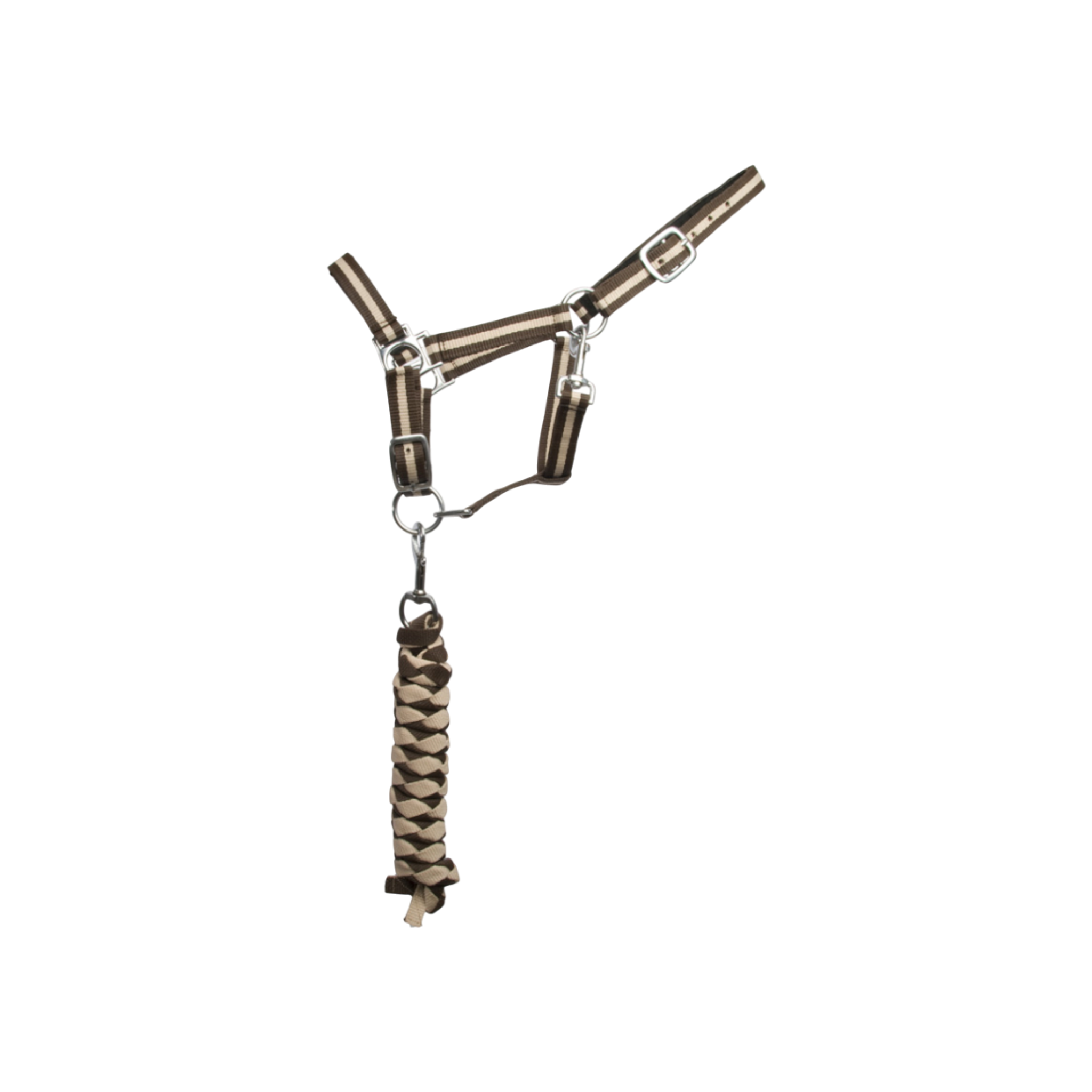 TdeT - Synthetic suede-lined halter with American lead rope dark brown/beige