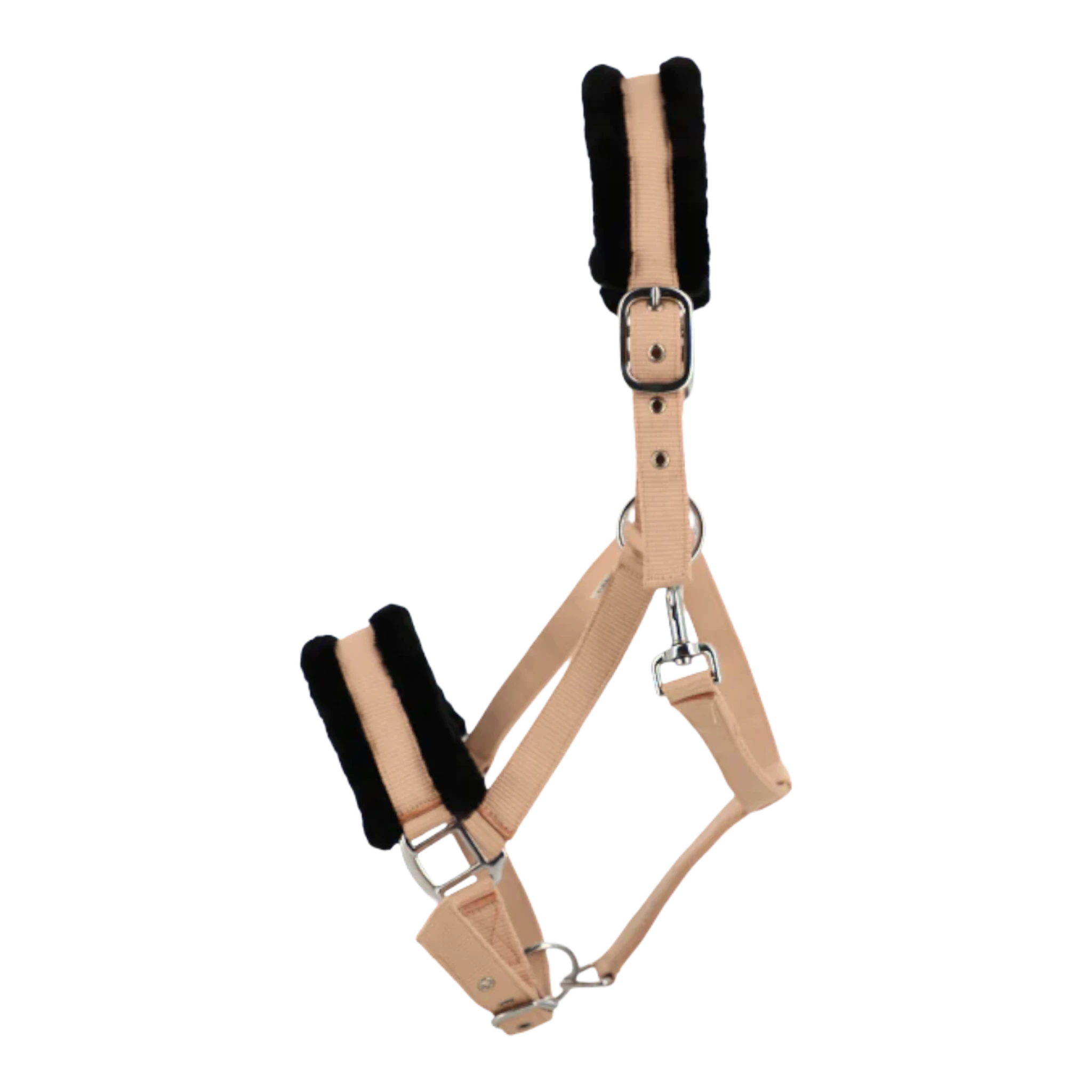 TdeT - Licol mouton synthétique pêche/ noir