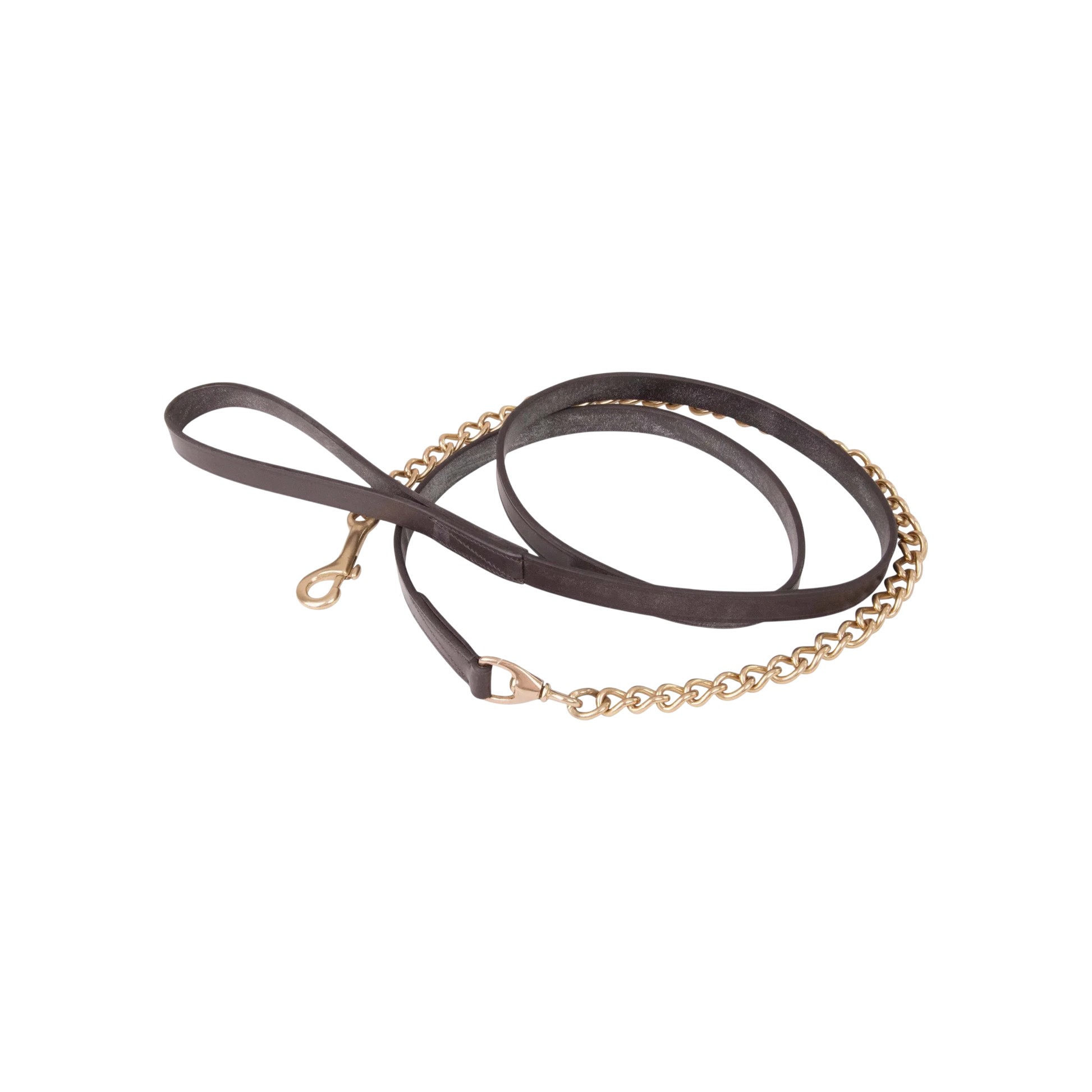 TdeT - Leather presentation lead rope single chain dark havana
