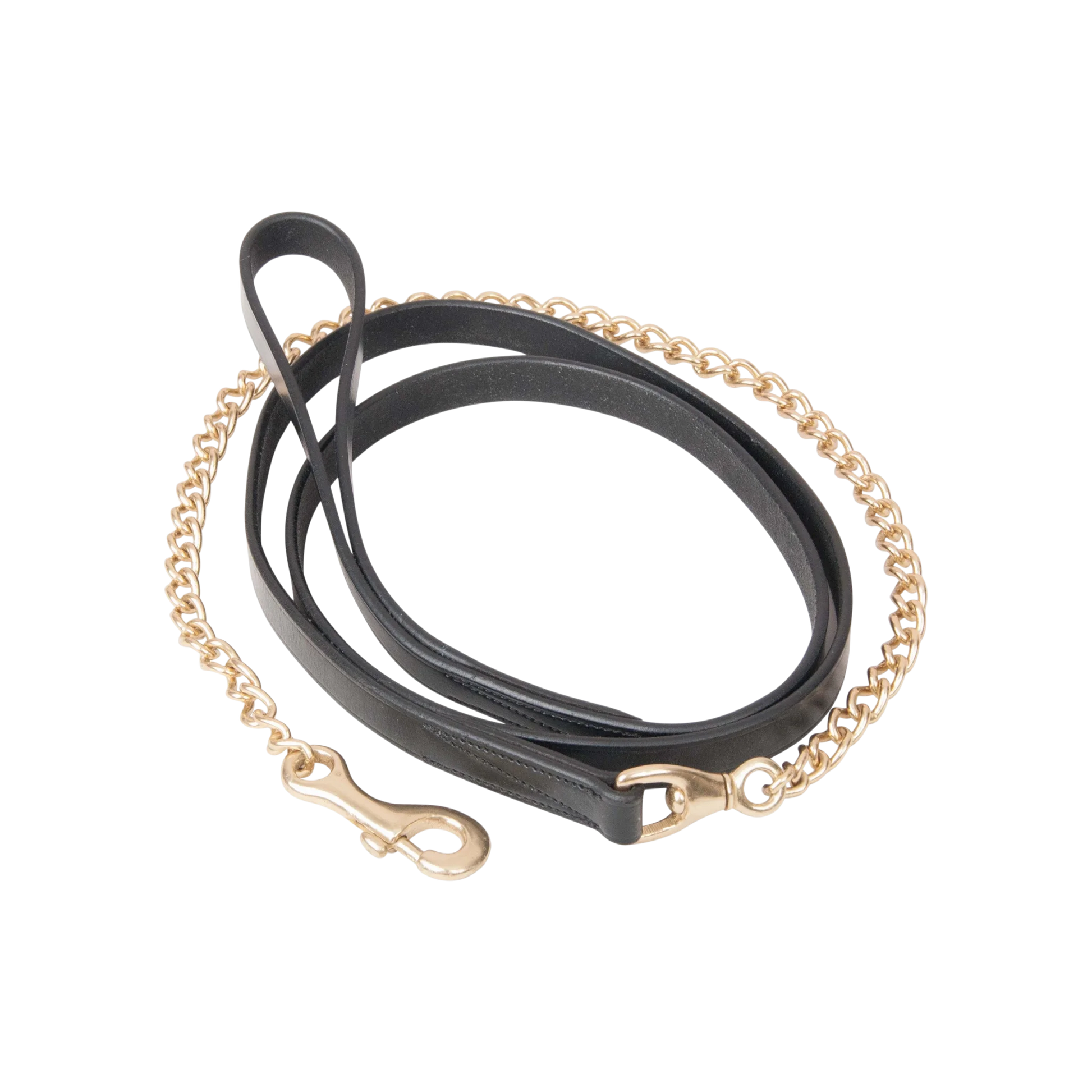 TdeT - Leather presentation lead rope single chain black