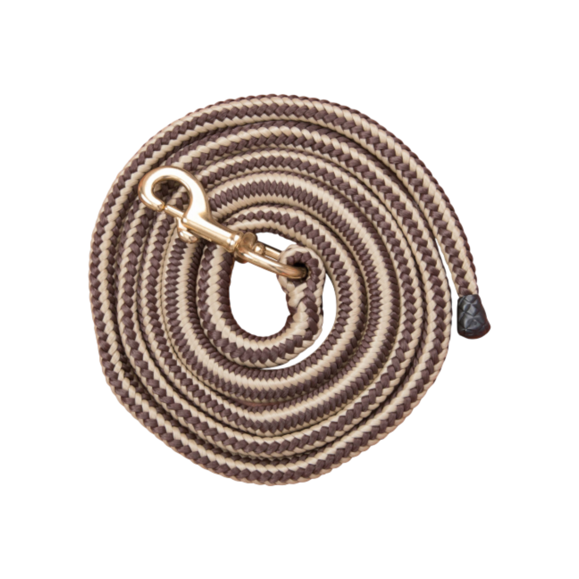 TdeT - Elastic round lead rope brown/beige