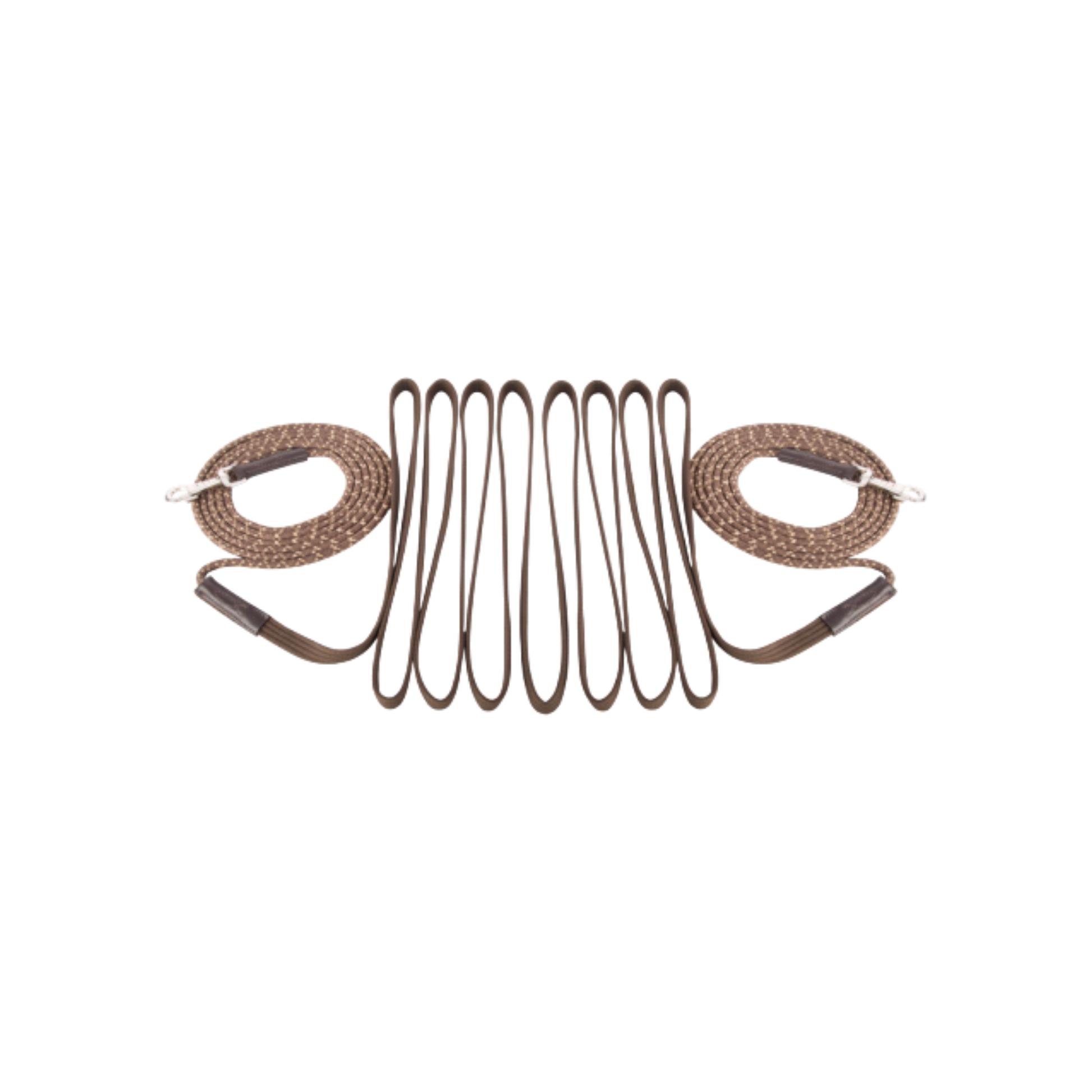 TdeT - Longues rênes corde et sangle marron/ beige