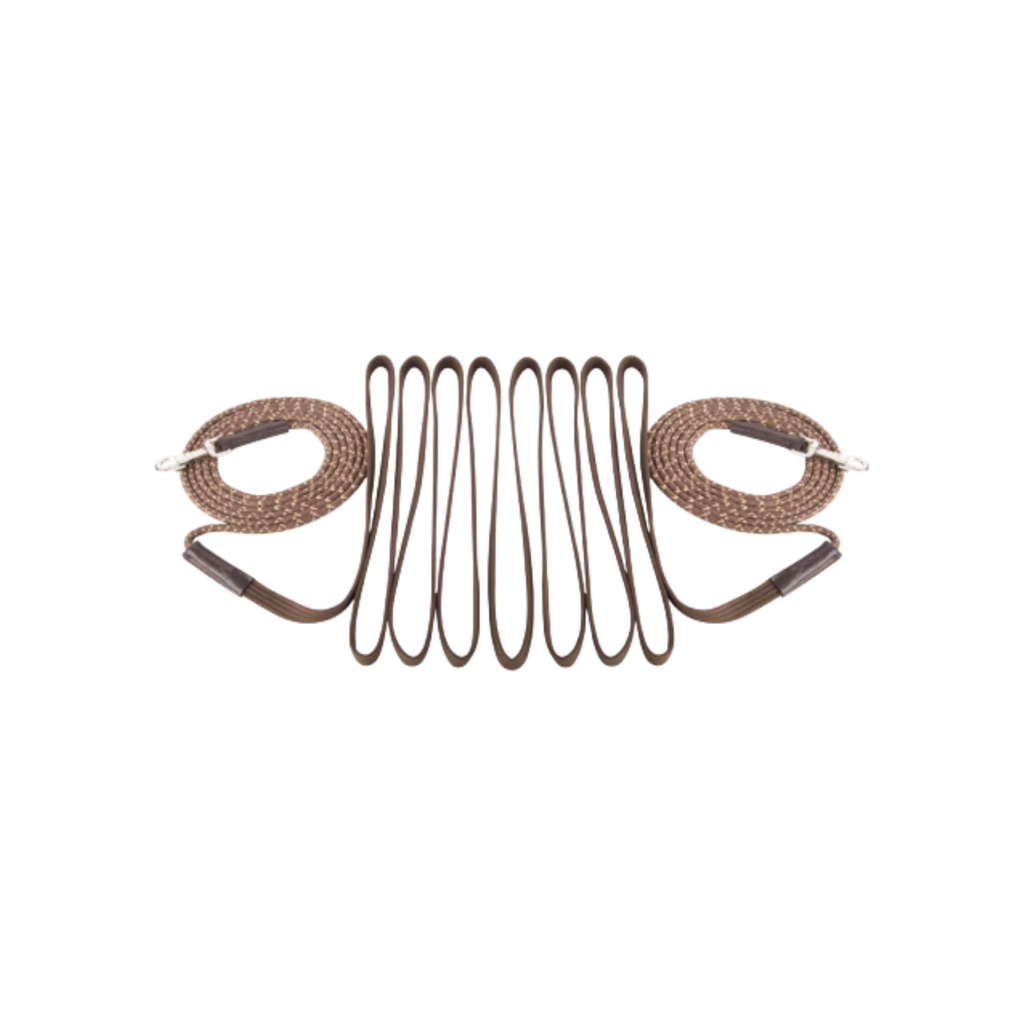 TdeT - Longues rênes corde et sangle marron/ beige