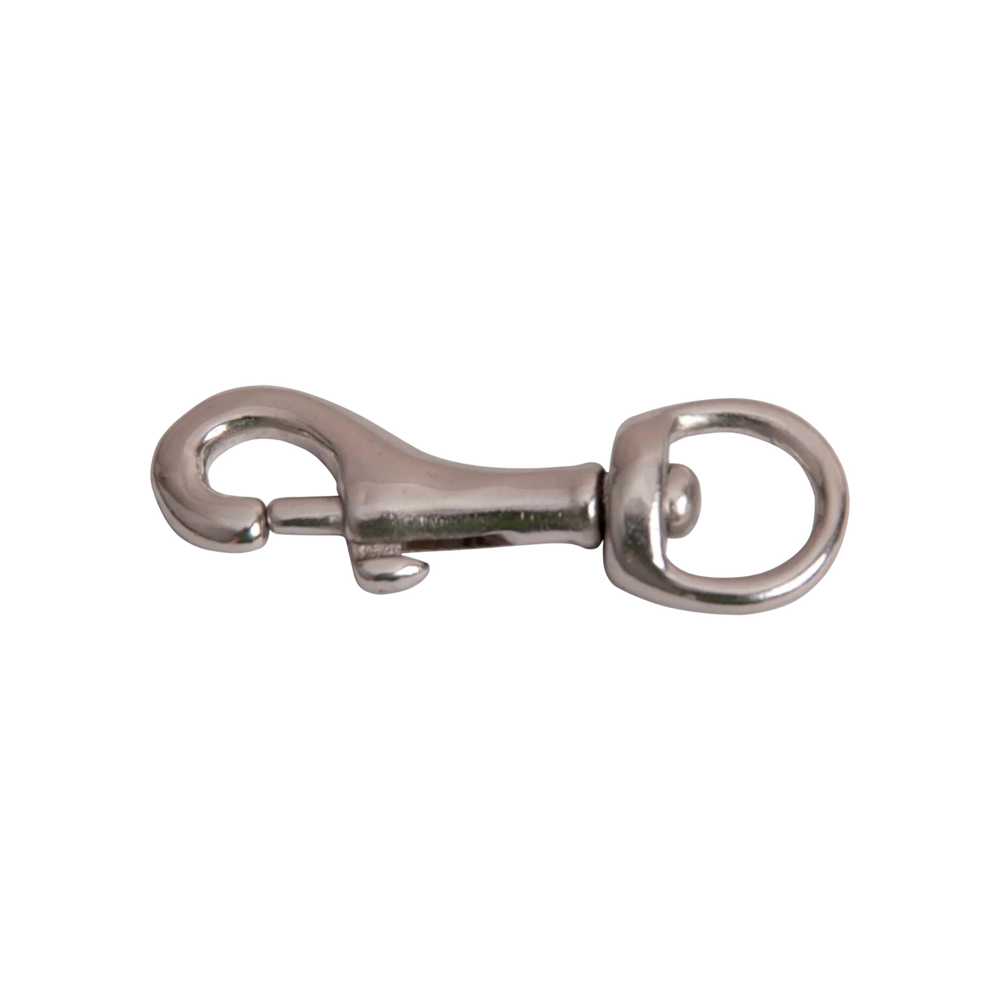 TdeT - Mousqueton à pompe oeil rond acier nickelé