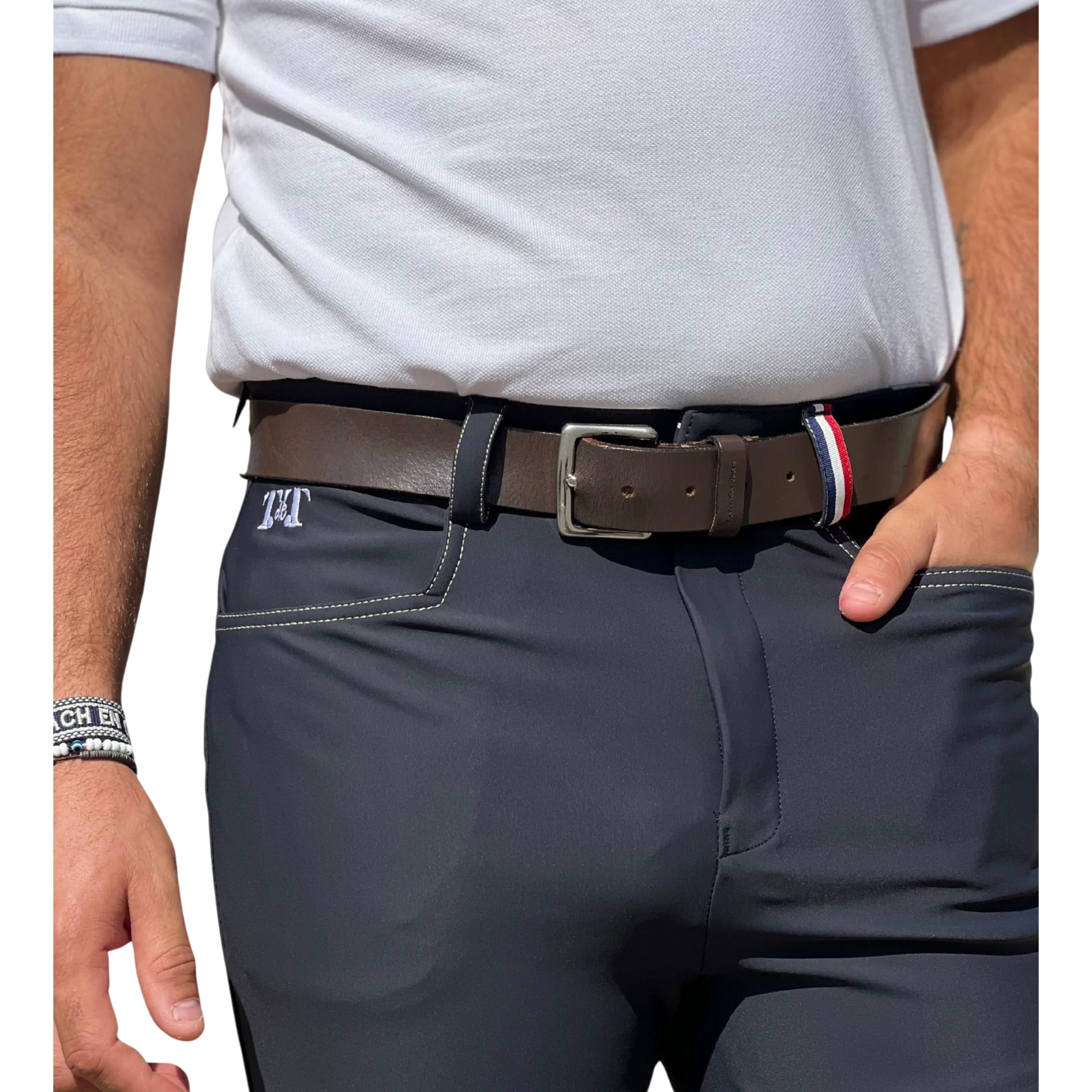 TdeT - Men’s riding breeches Ultime fabric knee patches navy