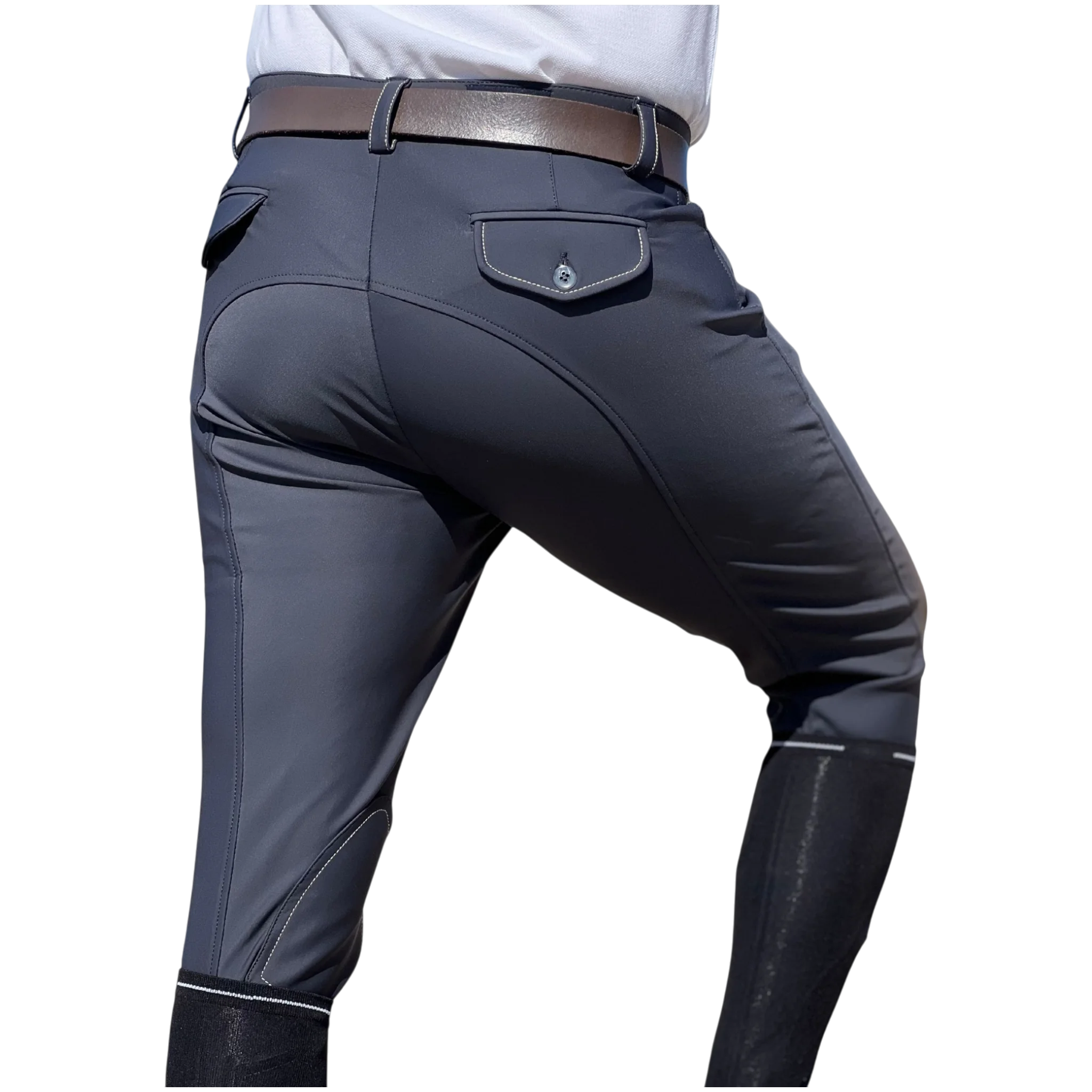 TdeT - Men’s riding breeches Ultime fabric knee patches navy