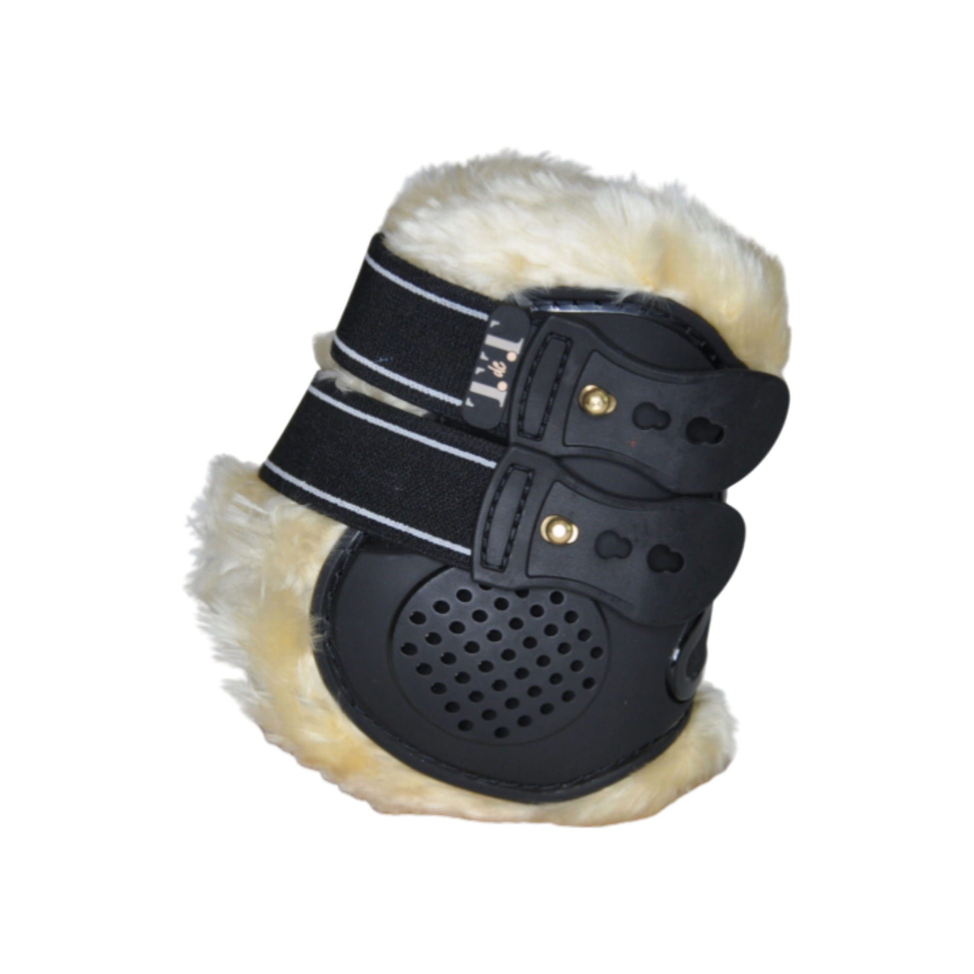 TdeT - Proteck Compet sheepskin fetlock boots black/natural