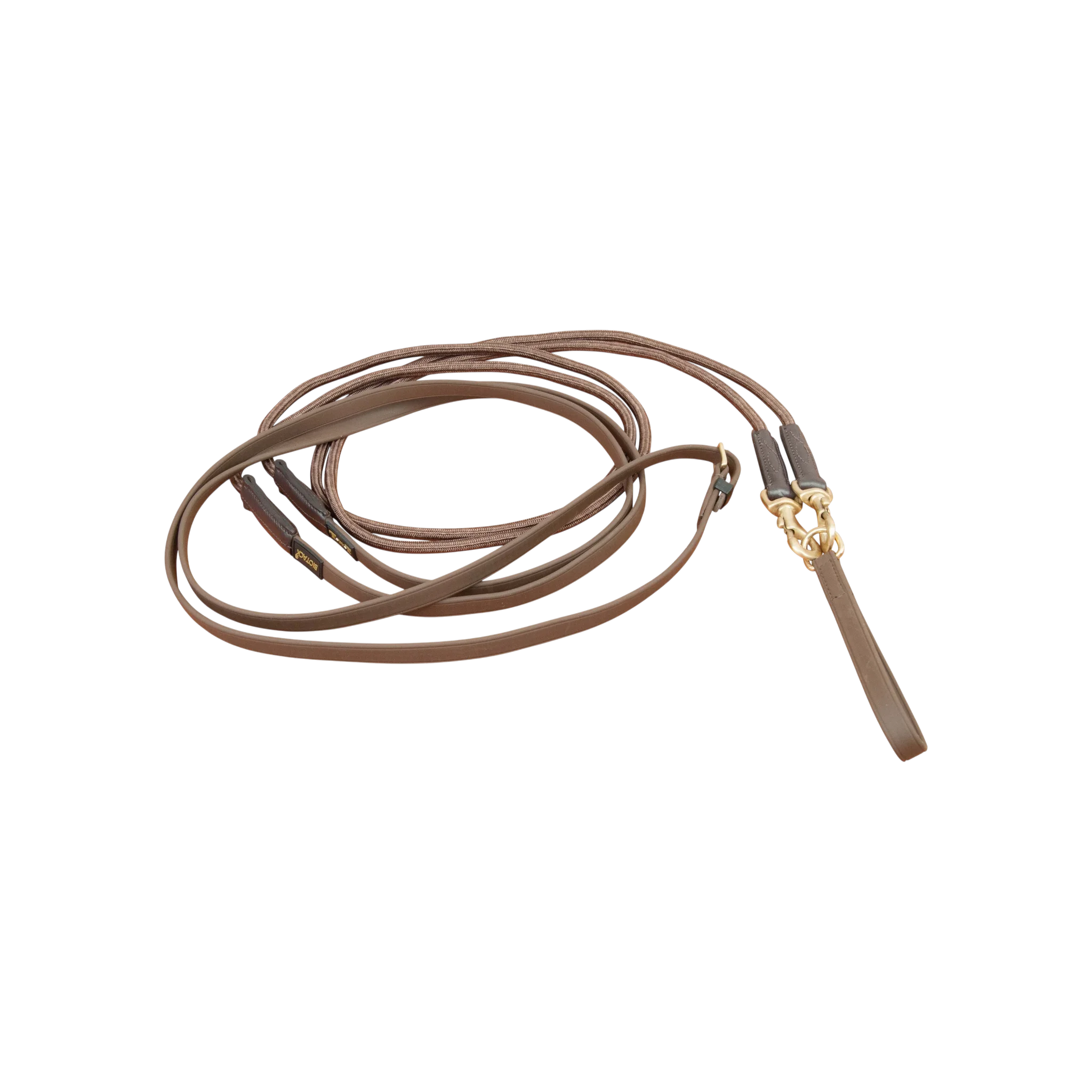 TdeT - Rênes allemandes Biotack® et corde marron uni