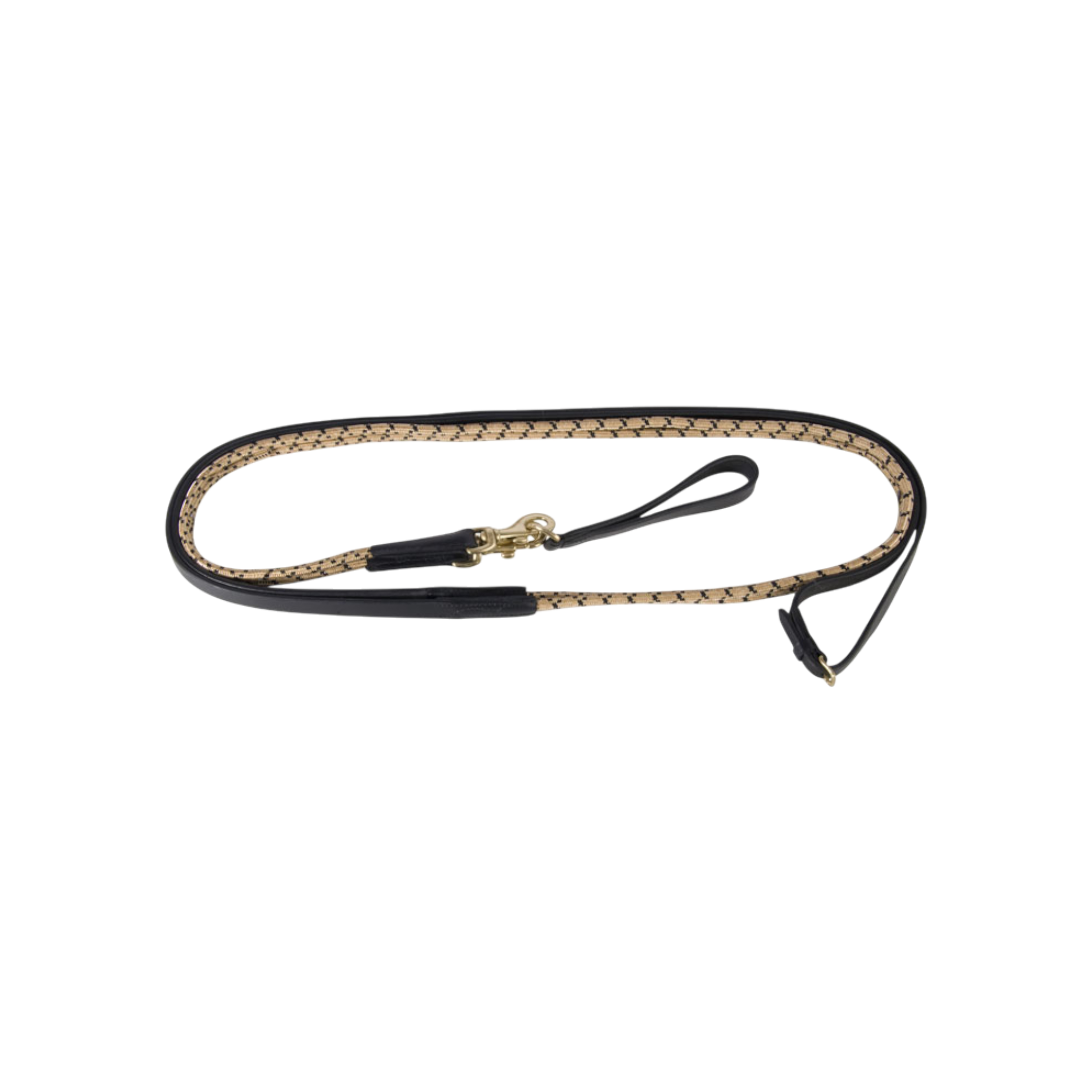 TdeT - Rênes allemandes cuir et corde noir et beige